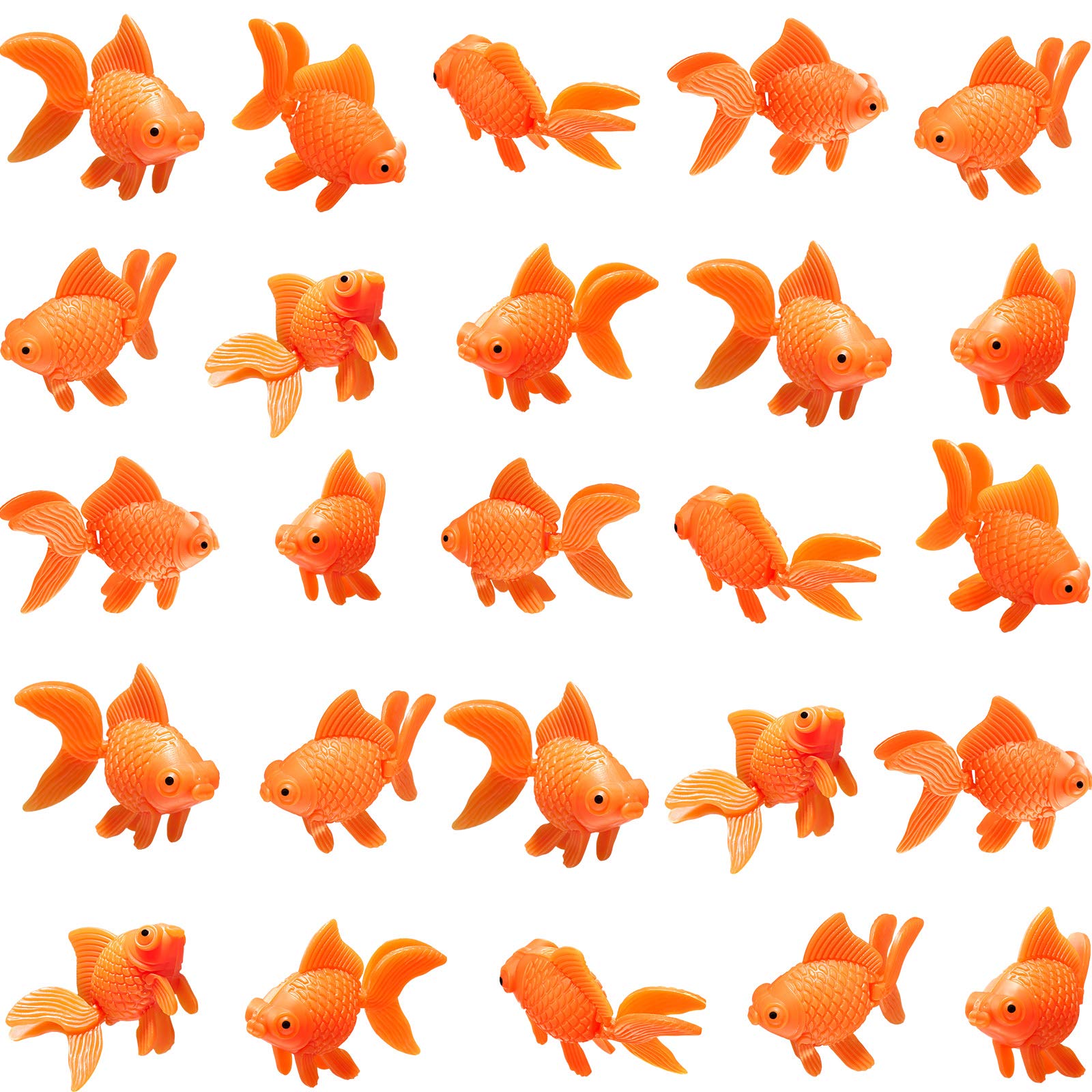 Sumind 30 Pieces Fake Goldfish Plastic Floating Artificial Aquarium Fish Realistic Moving Orange Goldfish Fish Ornament Decorations For Aquarium Fish Tank