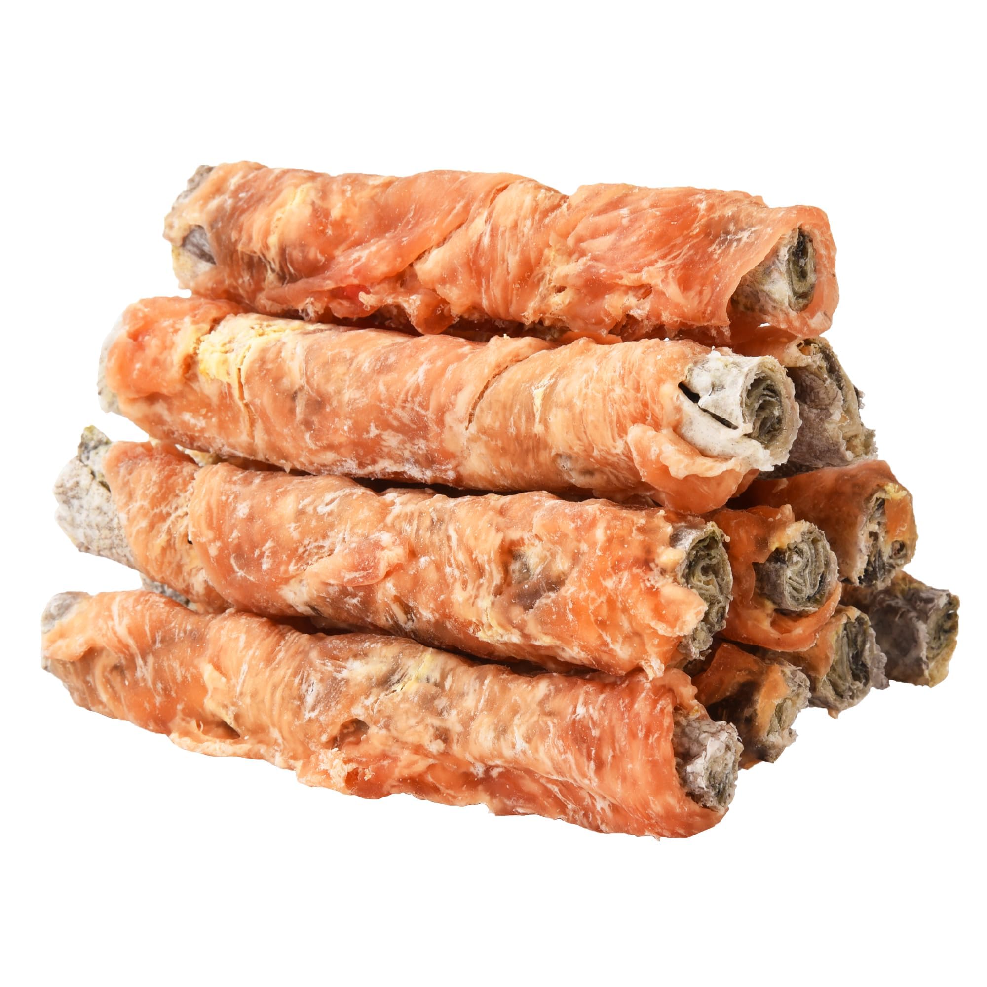 ASMPET Dog Treats Chews, Chicken Wrapped Cod Skin Sticks, Rawhide Free Cod Skin Treats for Dogs, Large, 10.6 oz