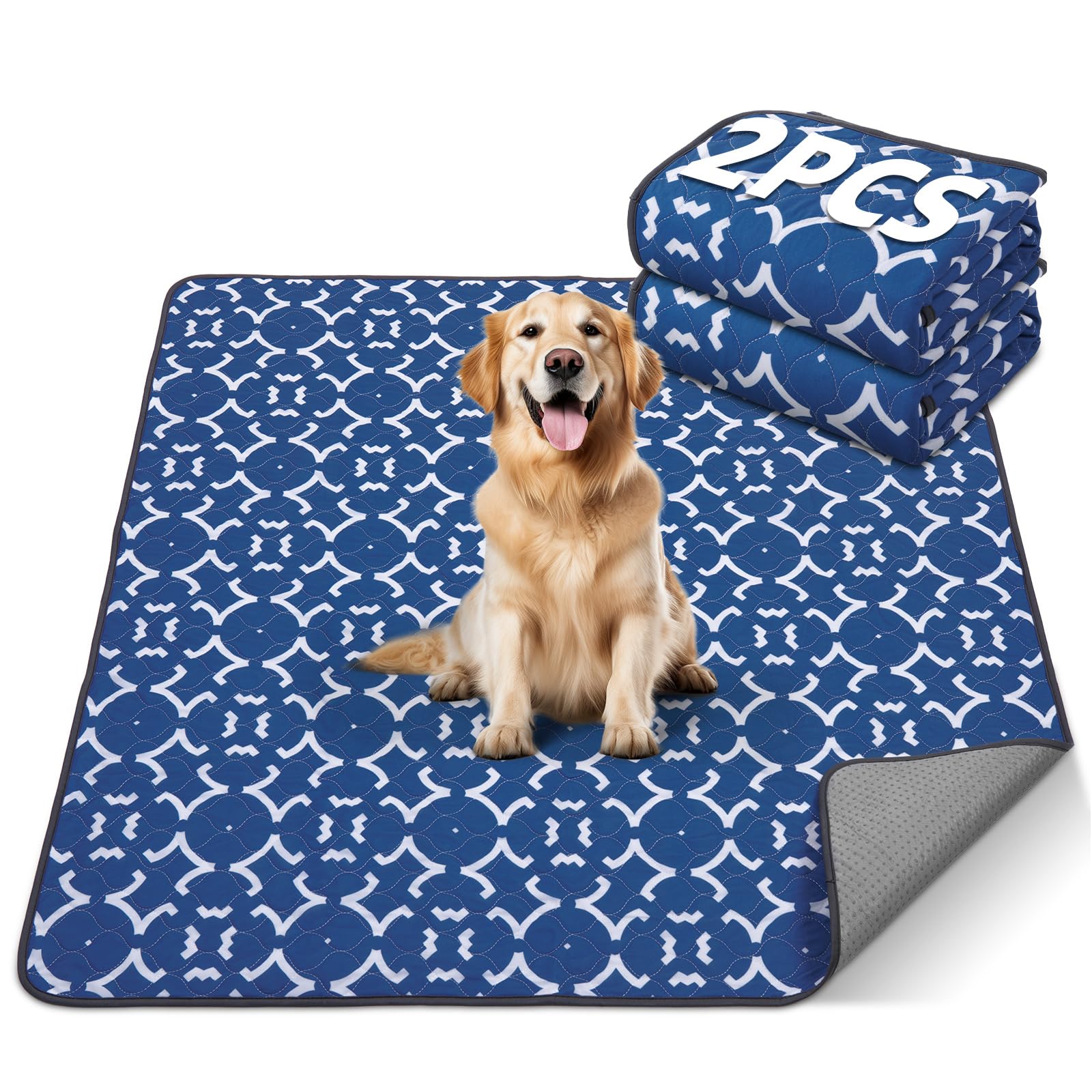 Loobani Washable Pee Pads For Dogs 36''X 41'': 2 Pack Super Absorbent Reusable Puppy Pads Leakproof Whelping Pad Dog Playpen Mat