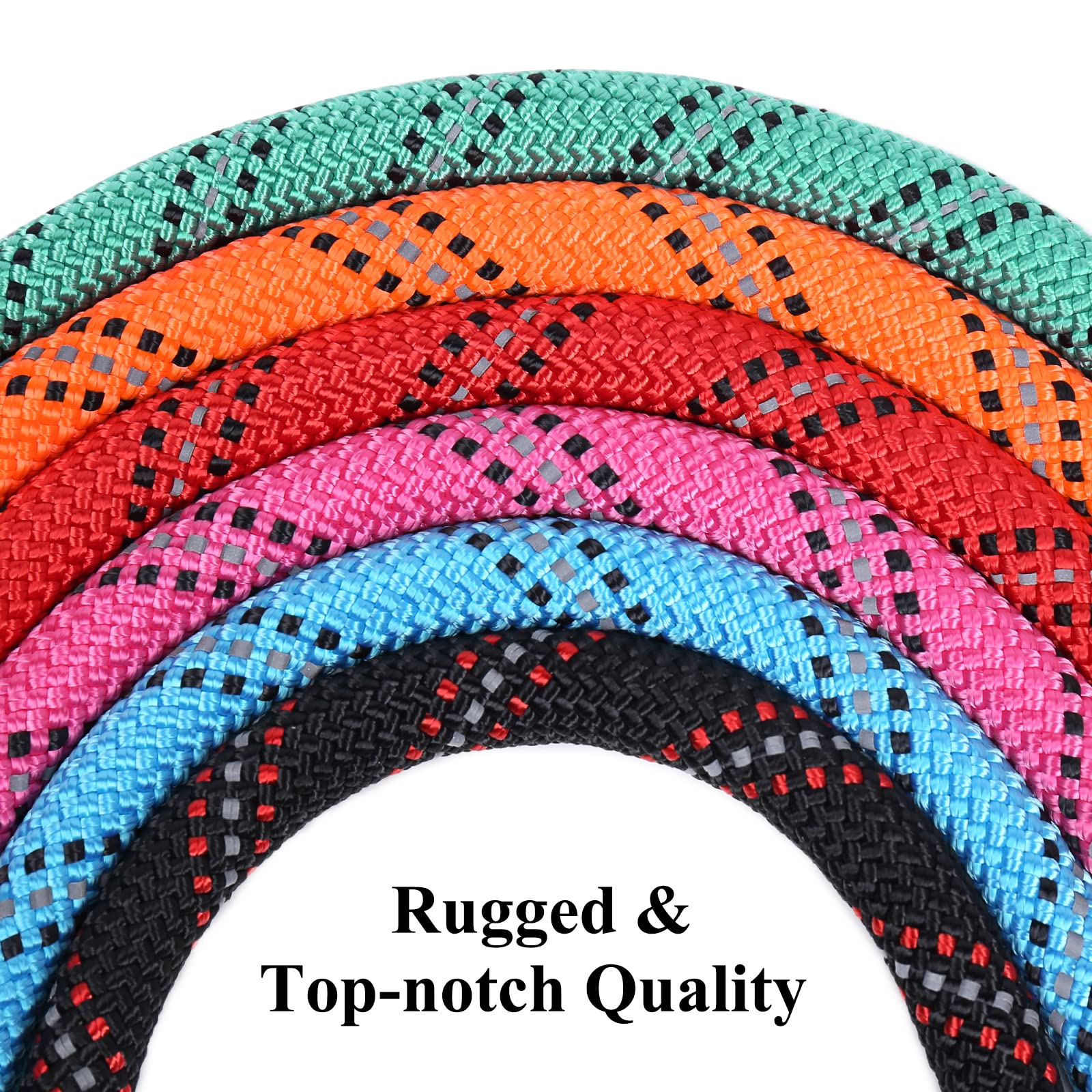 Vivaglory Short Rope Dog Leash With Neoprene Padded Handle, Training & Walking Durable Dog Traffic Leashes With Highly Reflectiv