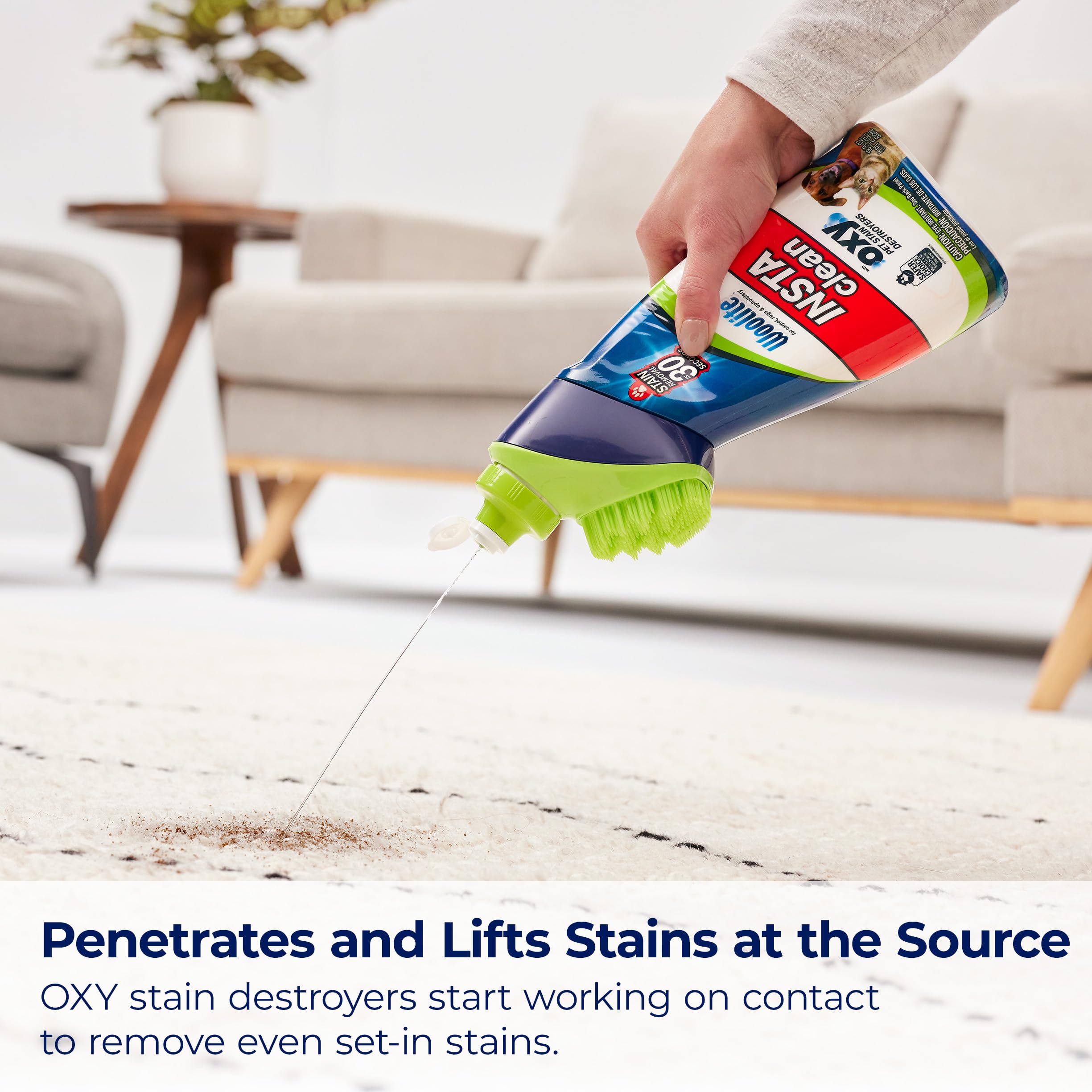 Bissell InstaClean Oxy Pet Spot and Stain Remover with Brush Head, 4 pack, 17409