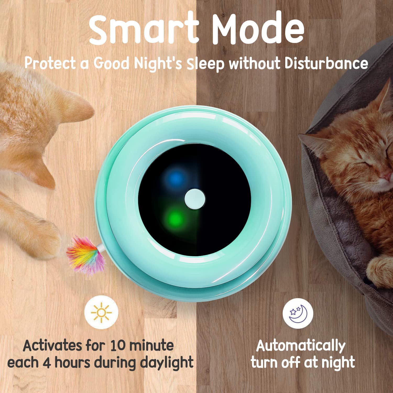 Orsda Cat Toys 2-In-1 Interactive Cat Toys For Indoor Cats, Automatic Cat Toy Balls, Mice Toys Ambush Feather Kitten Toys With 7