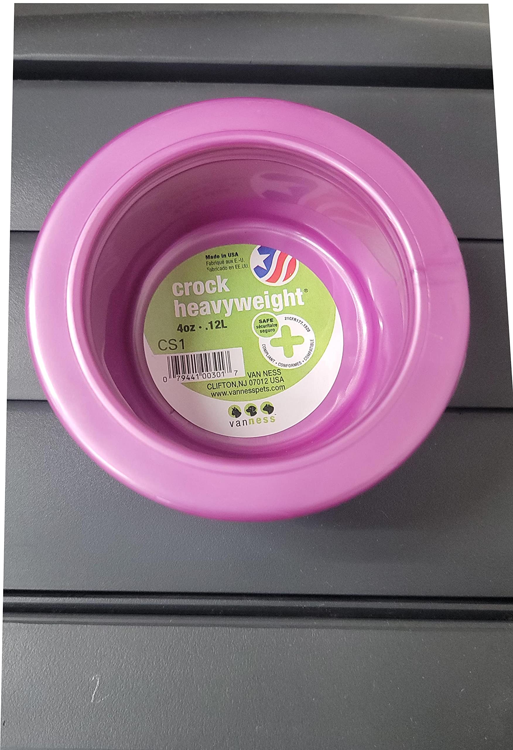 Van Ness Solid Crock Pet Dish Capacity: X-Small (4 Oz.)