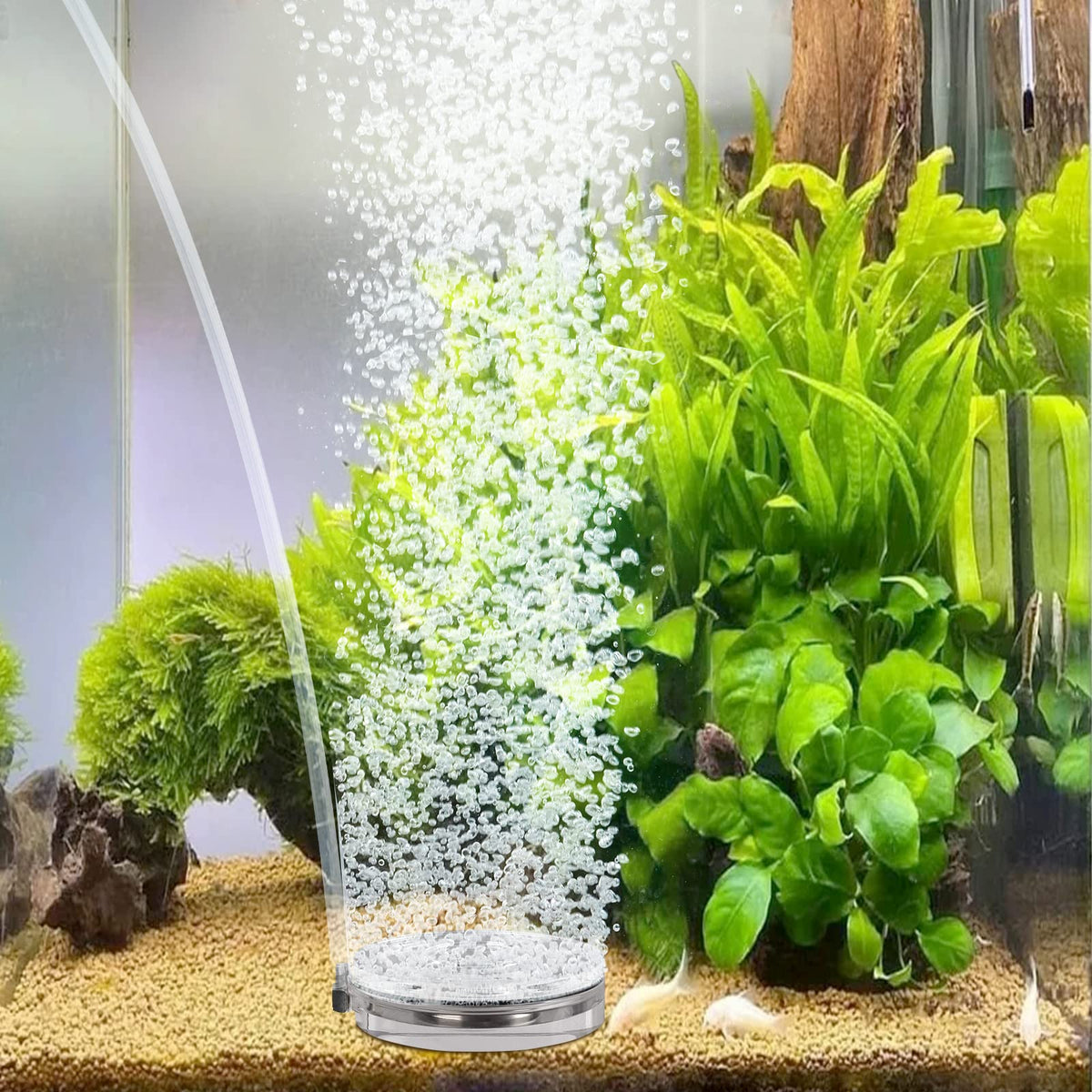 Hygger Air Stones For Aquariums, Transparent Acrylic Fish Tank Bubbler Kit With Air Tube, Ultra Silent Bubble Stone Super-High D