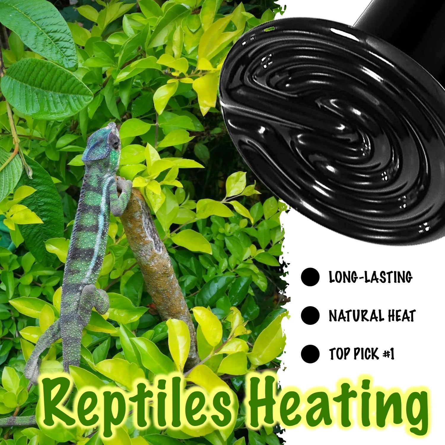 Reptiking Ceramic Heat Emitter, 2-Pack 100W, Reptile Heat Lamp Bulbs, Ceramic Heating Bulb For Reptiles, Amphibian, Chick, Dog,