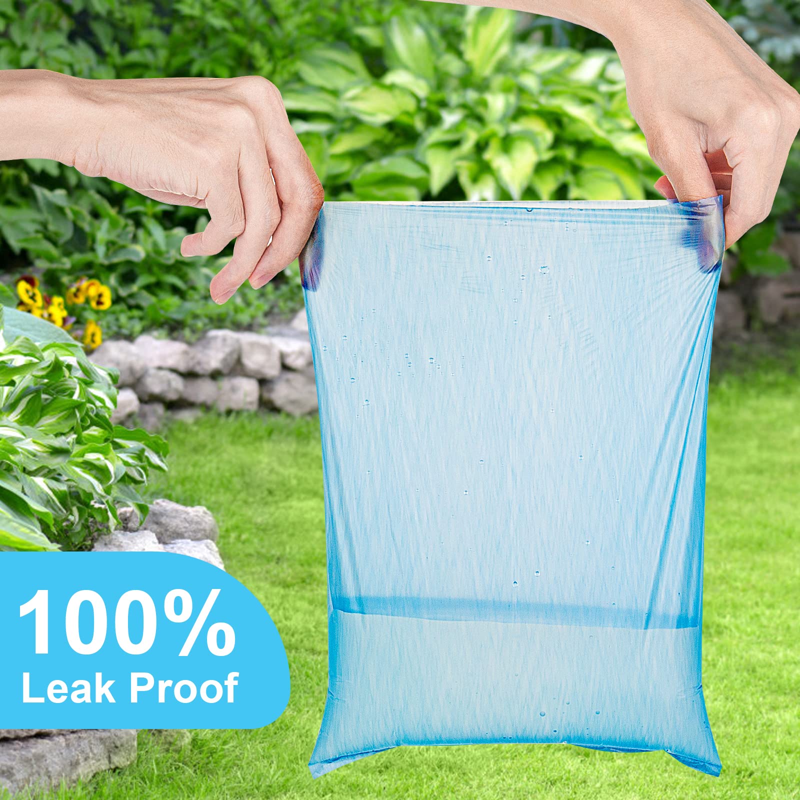 Depets Dog Poop Bag, Extra Thick Doggie Poop Bags With Dispenser And Leash Clip, Leak-Proof Dog Waste Bags, 11.8 × 8.7 In Poop Bags For Dogs Cats, Blue, 160 Count