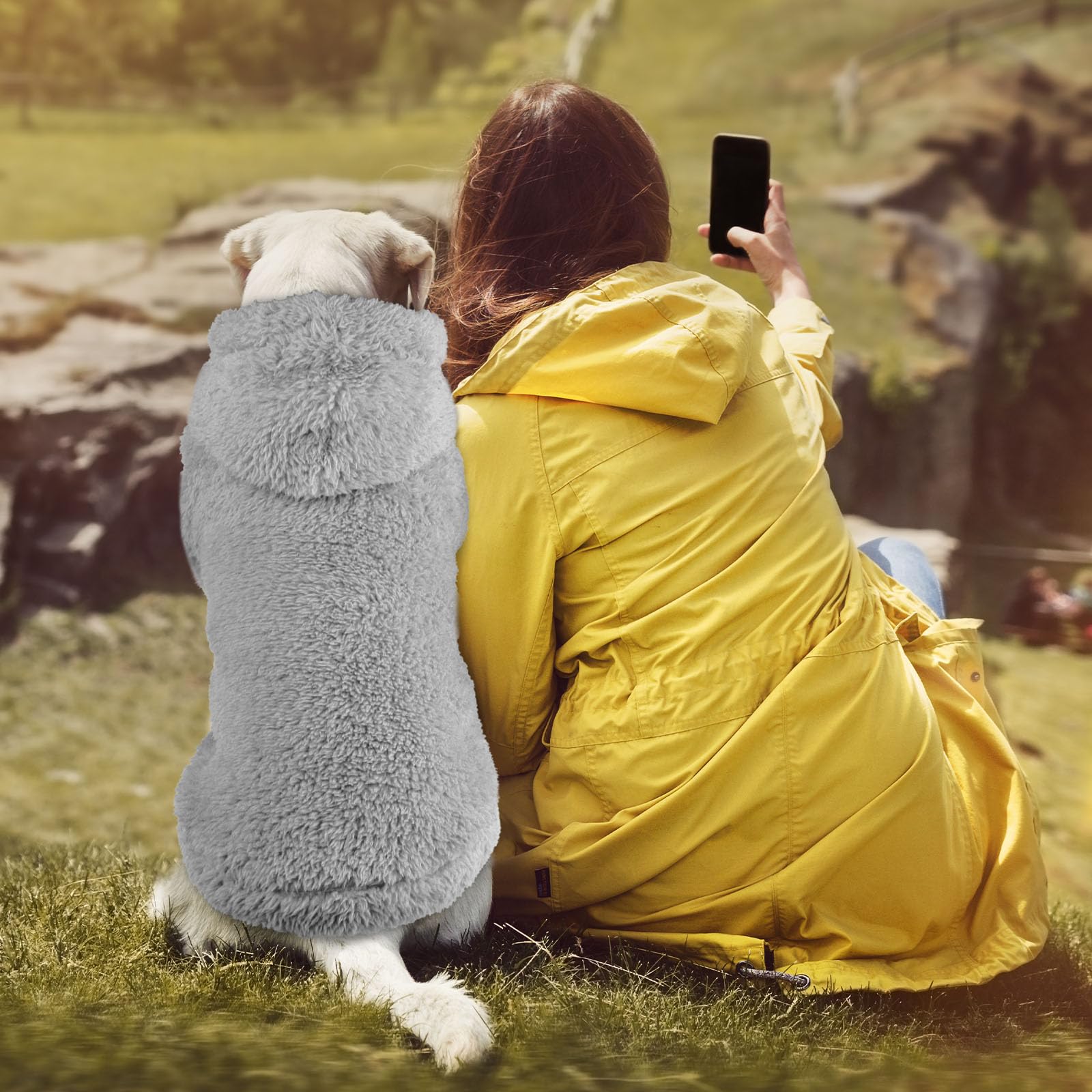 Fuzzy Dog Hoodie Dog Sweaters For Large Dogs Soft Double-Sided Plush Fleece Dog Sweater Dog Clothes Dog Coats Dog Hoodie Sherpa