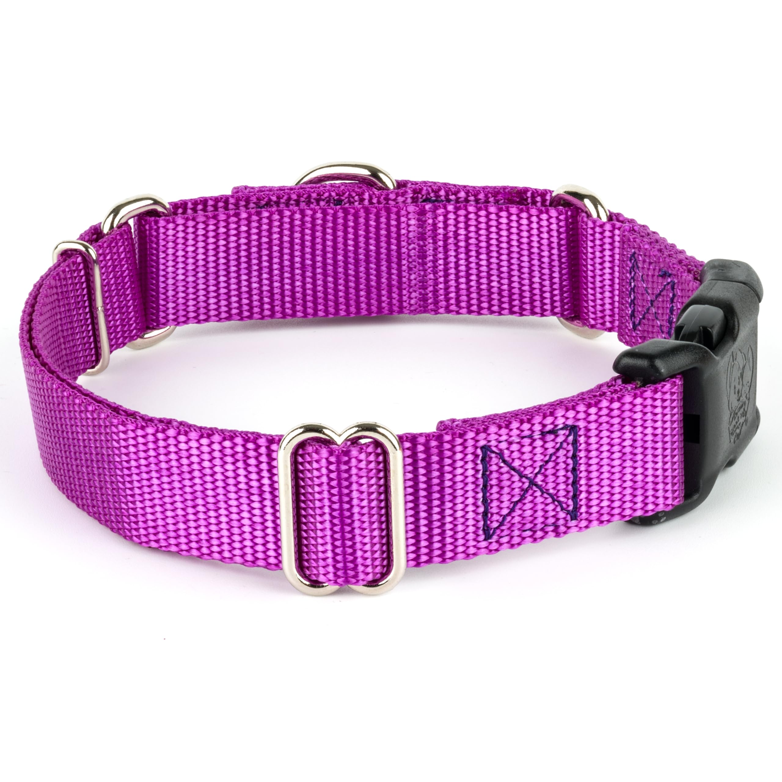 Country Brook Petz Heavy Duty Nylon Adjustable Martingale Dog Collar With Deluxe Buckle For Small Medium Large Breeds - 30+ Vibr