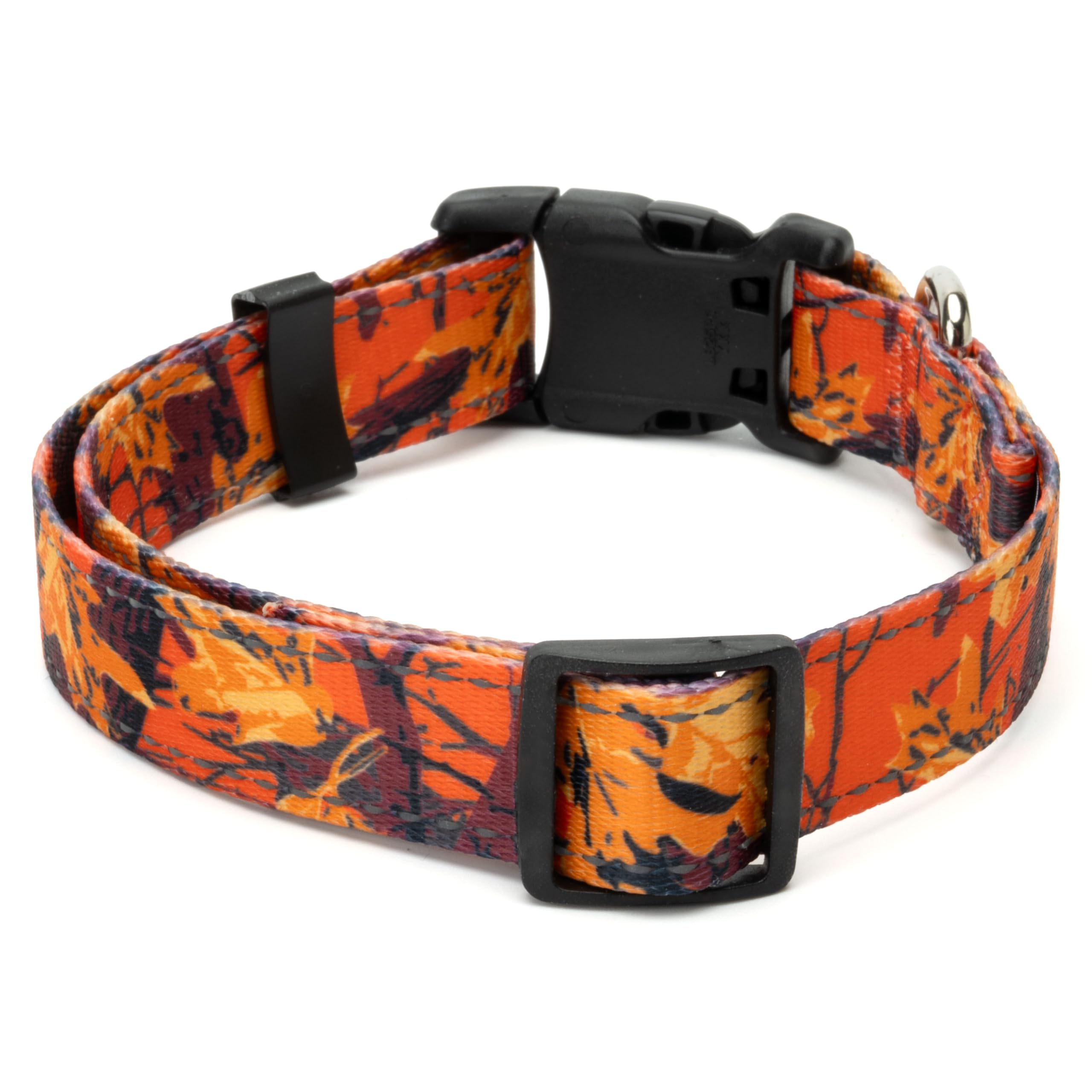 Country Brook Petz - Deluxe Orange Sunset Camo Reflective Dog Collar - Critter Corner Collection Featuring Night Safe Designs (5