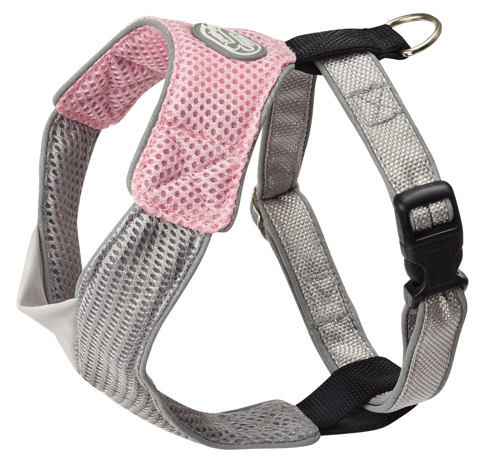 Doggles V Mesh Dog Harness, Pink/Gray, Medium