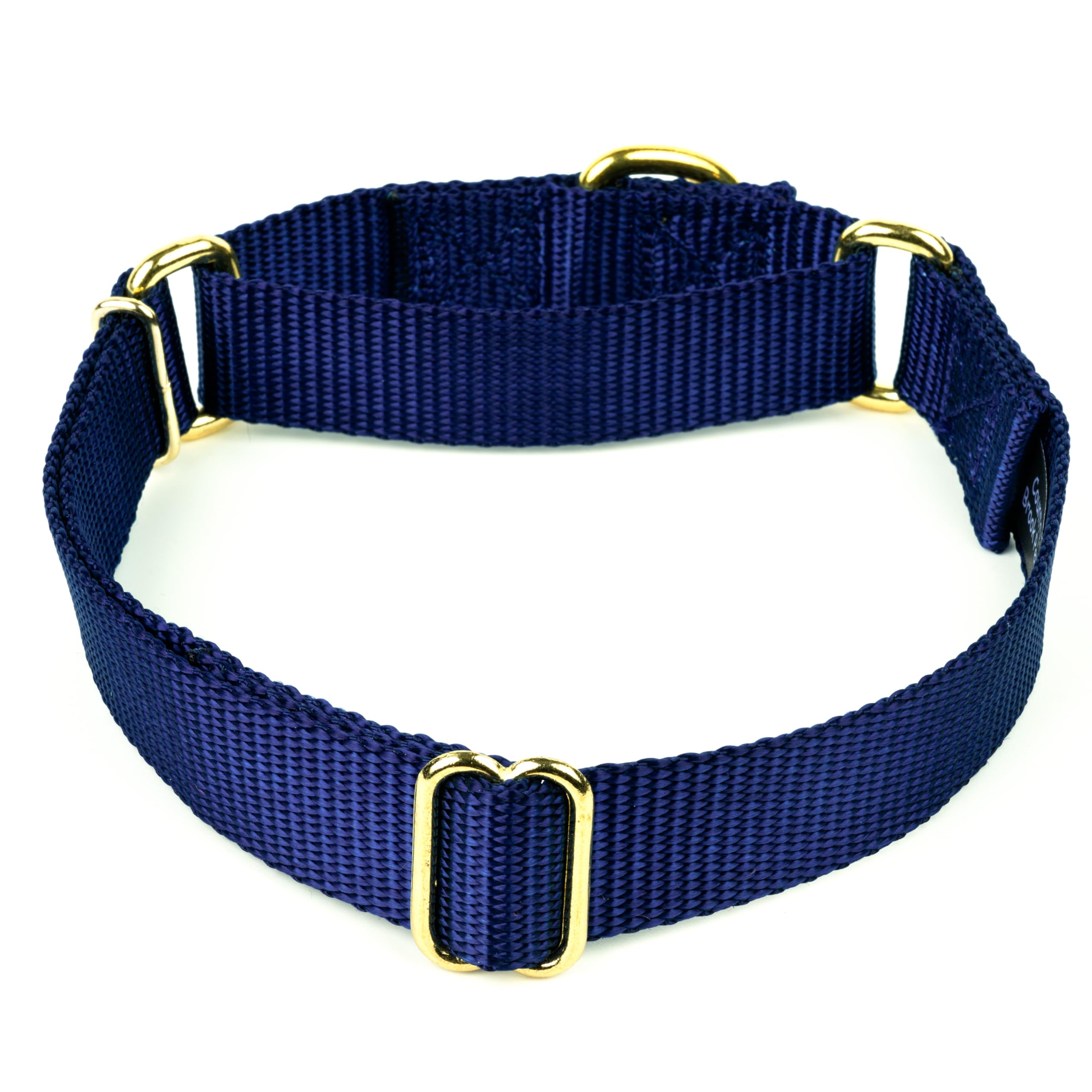 Country Brook Petz Martingale Dog Collar - Heavy-Duty Training Collar With No Buckle - Service Dog Collar For All Pups - Vibrant, Colorful Collection (Navy Blue, 3/4 Inch, Small)