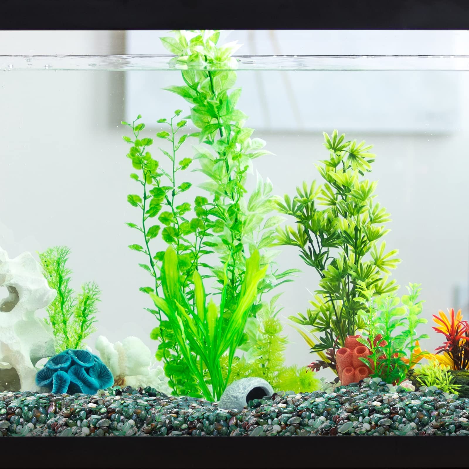 Halatool 2.2Lb Green Pebbles 0.35'- 0.6' Natural Aquarium Gravel Decorative Polished Stone Suitable For Plants Home Decoration Diy Handmade Fish Tanks Vase Filler