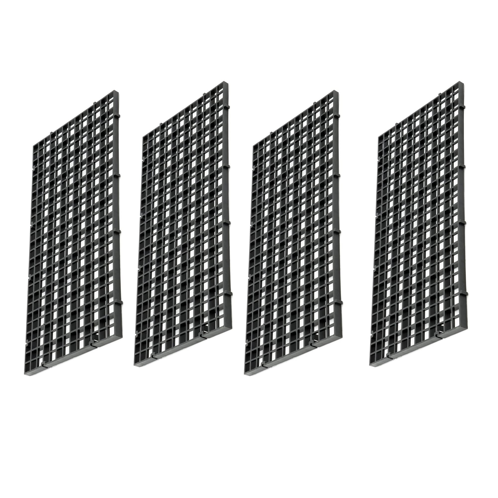 Aquarium Fish Tank Bottom Isolation 4 Pcs, Plastic Egg Crate Grid Divider Tray Egg (S 4Pcs Black)