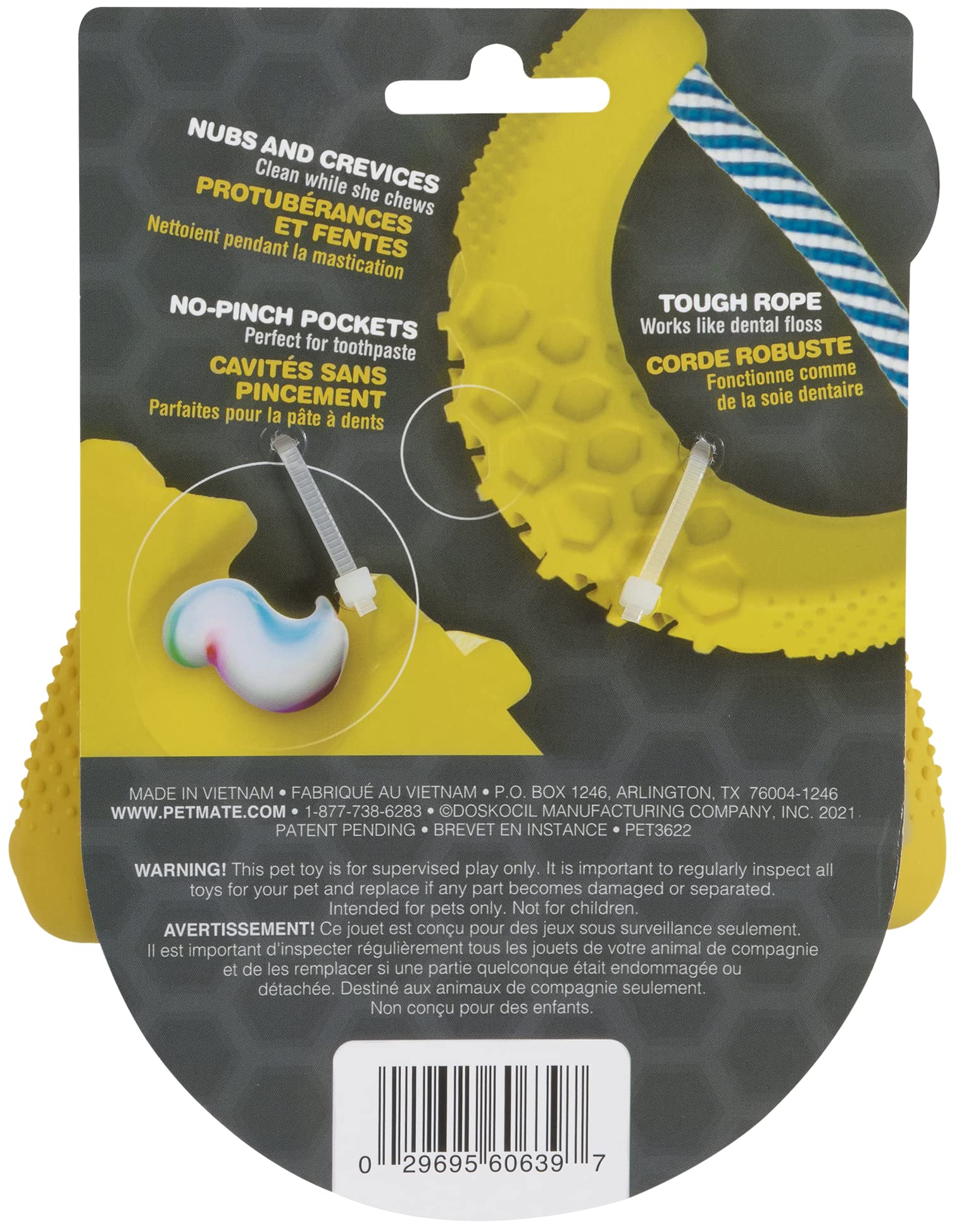 JW Pet CHEW-EE Dental Dog Chew Toy; Cleans Your Pets Teeth and Gums As They Play; Add Their Favorite Flavors, Banana,Yellow
