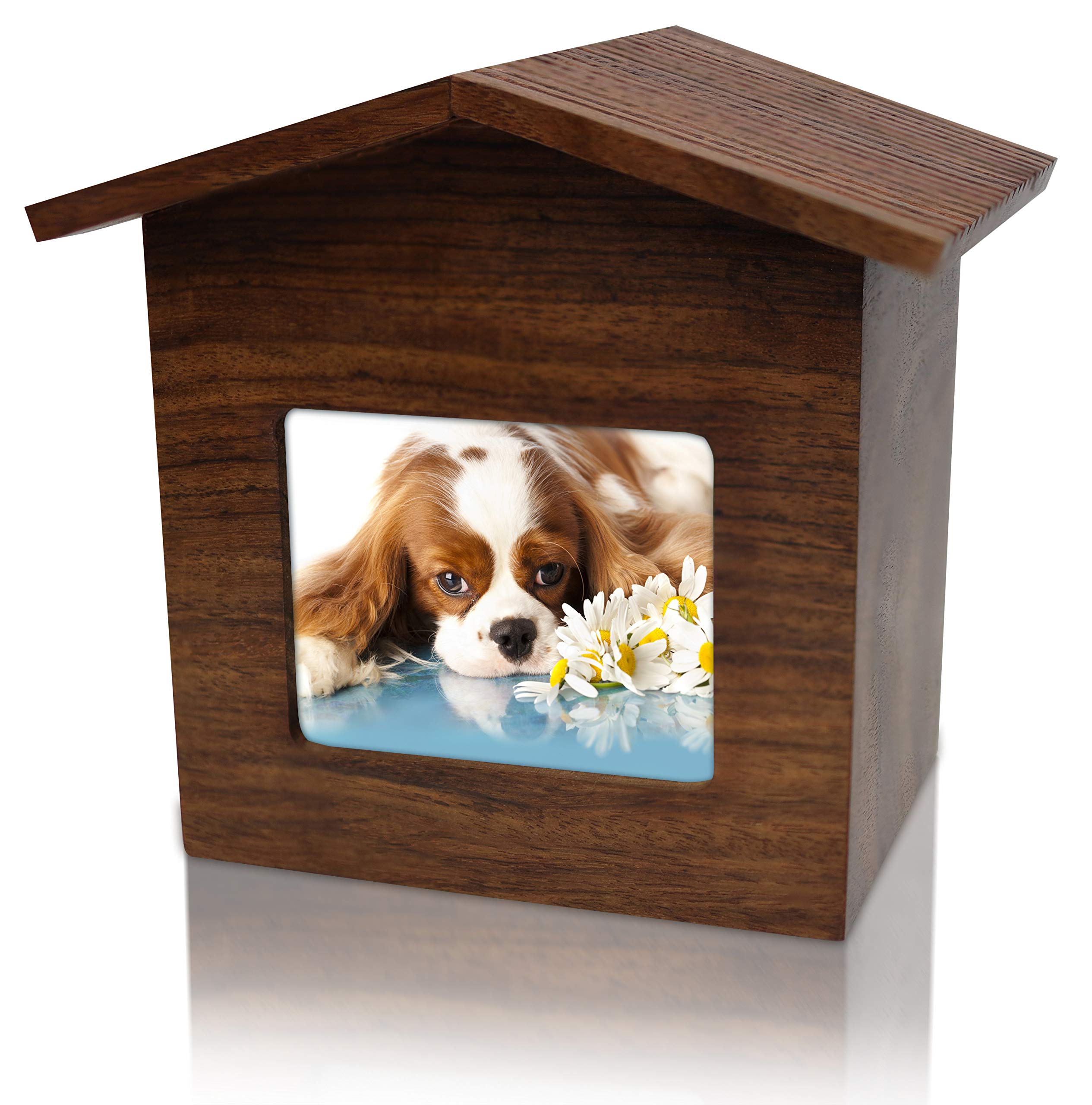 Royal Matter Rosewood Photo Frame Dog House Cremation Pet Urn 6.25' L X 5'W X 5.5' Capacity: 60 Cu. In.