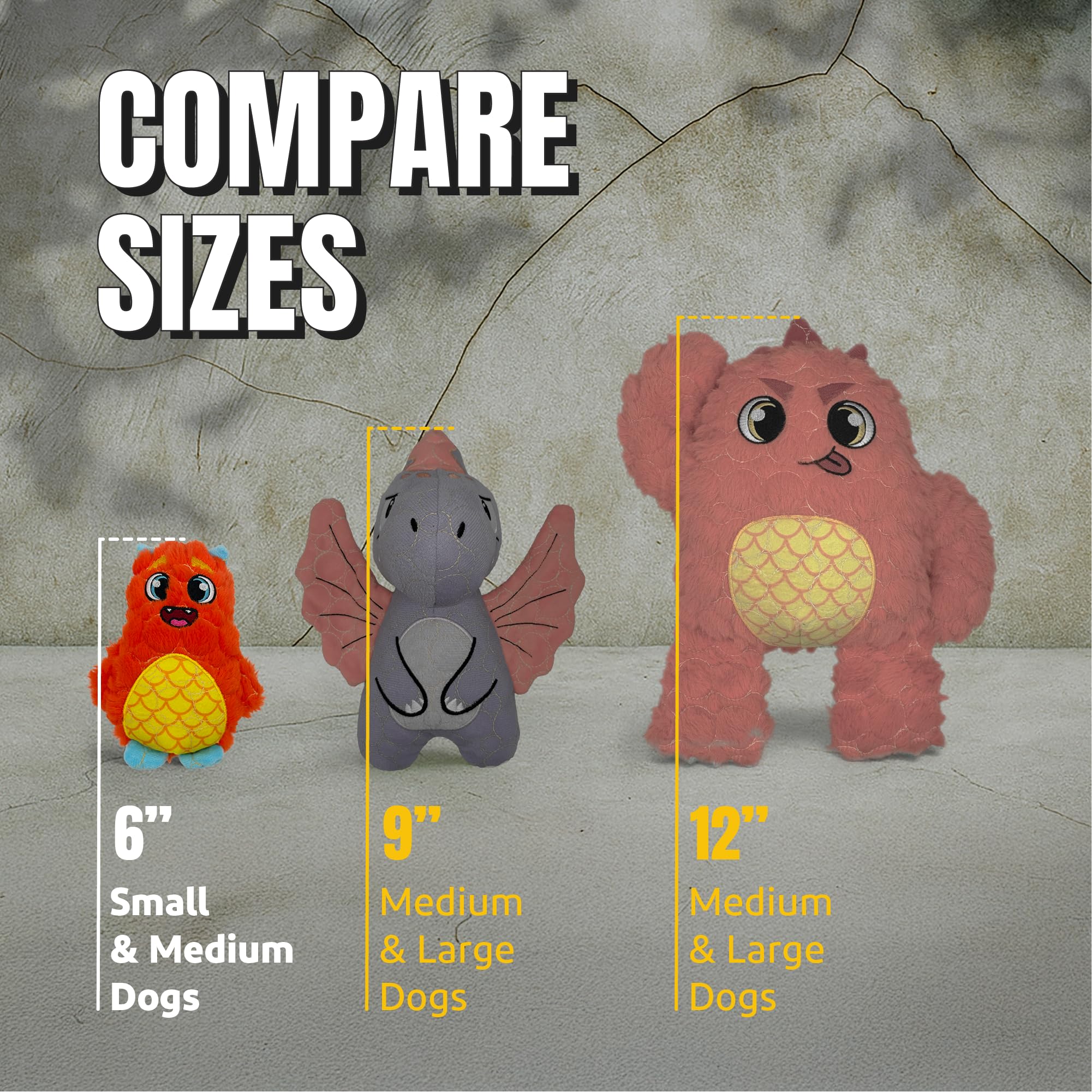 Bite Force - Durable & Strong Dog Toy Orange Monster with Squeaker, Kevlar-Reinforced for Aggressive Chewers.