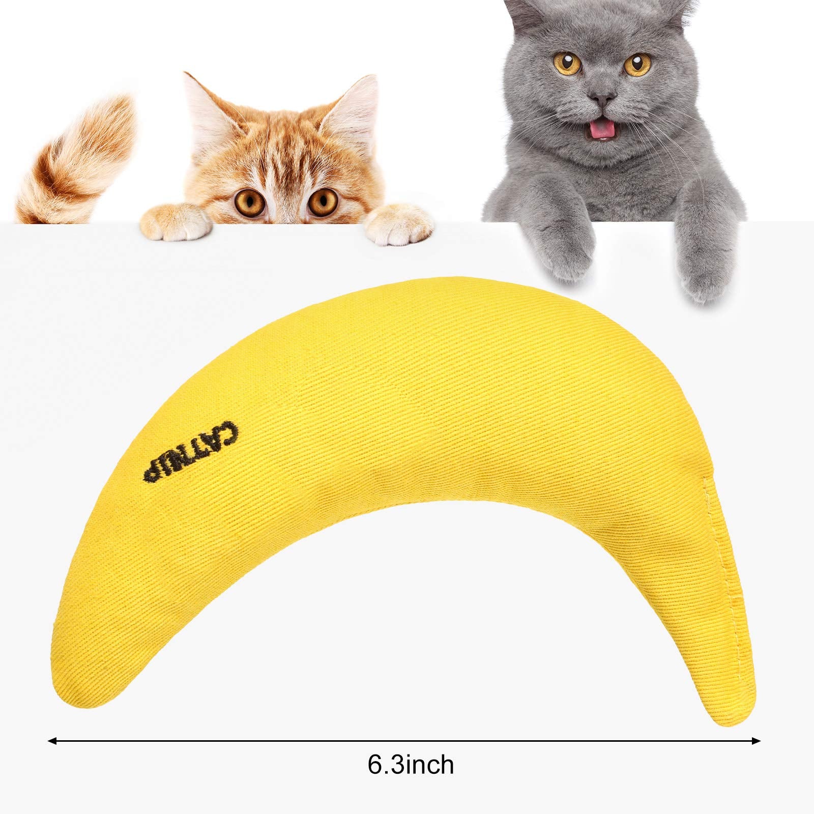Sotiff 4 Pieces Catnip Toys Yellow Banana Cat Chew Catnip Toys Kitten Interactive Toy Reliable Catnip Filled Cat Toys For Indoor