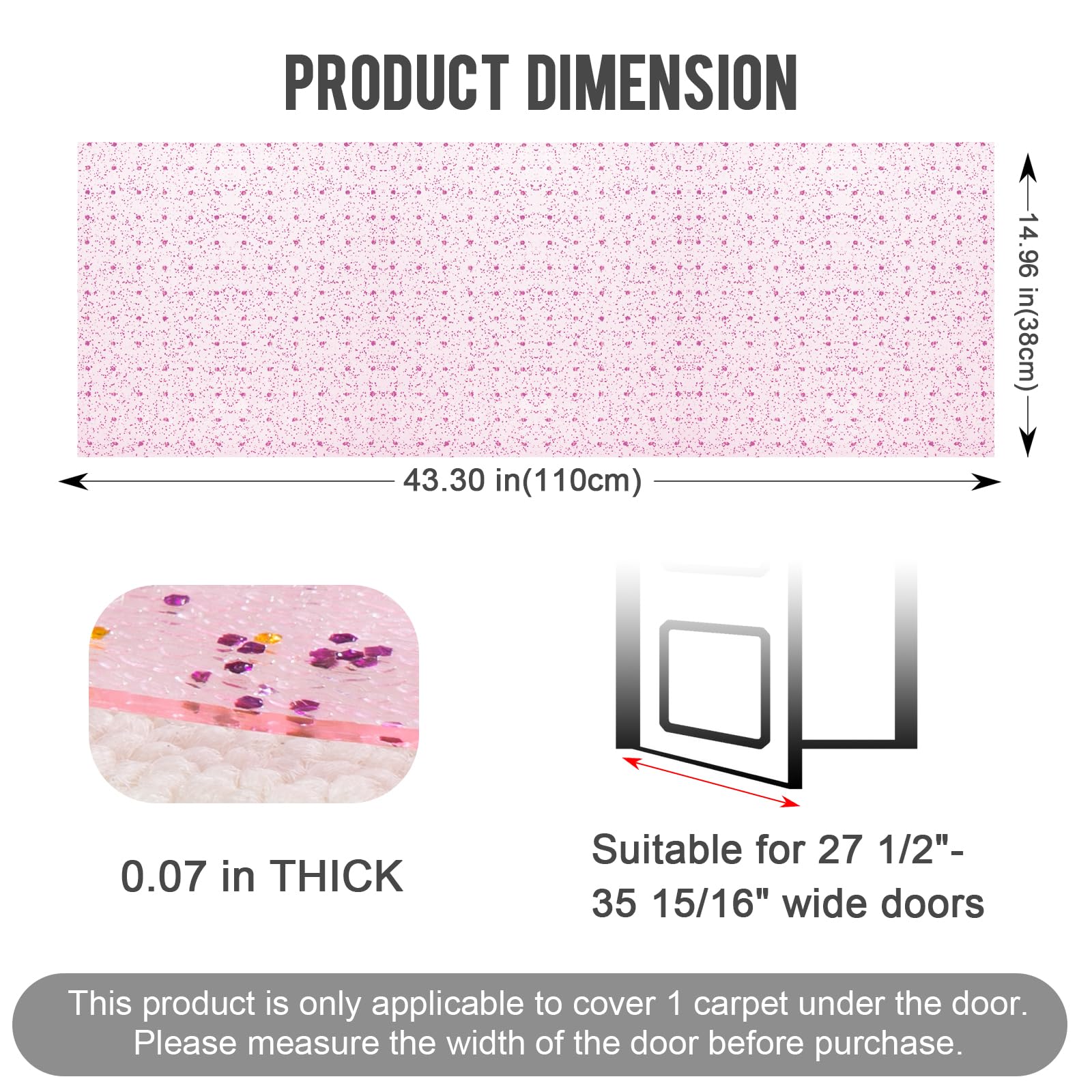 Uross Carpet Protector For Pets - Cat Carpet Protector For Doorway, Anti Scratch Under Door Cat Protector Mat, Easy To Cut Plast