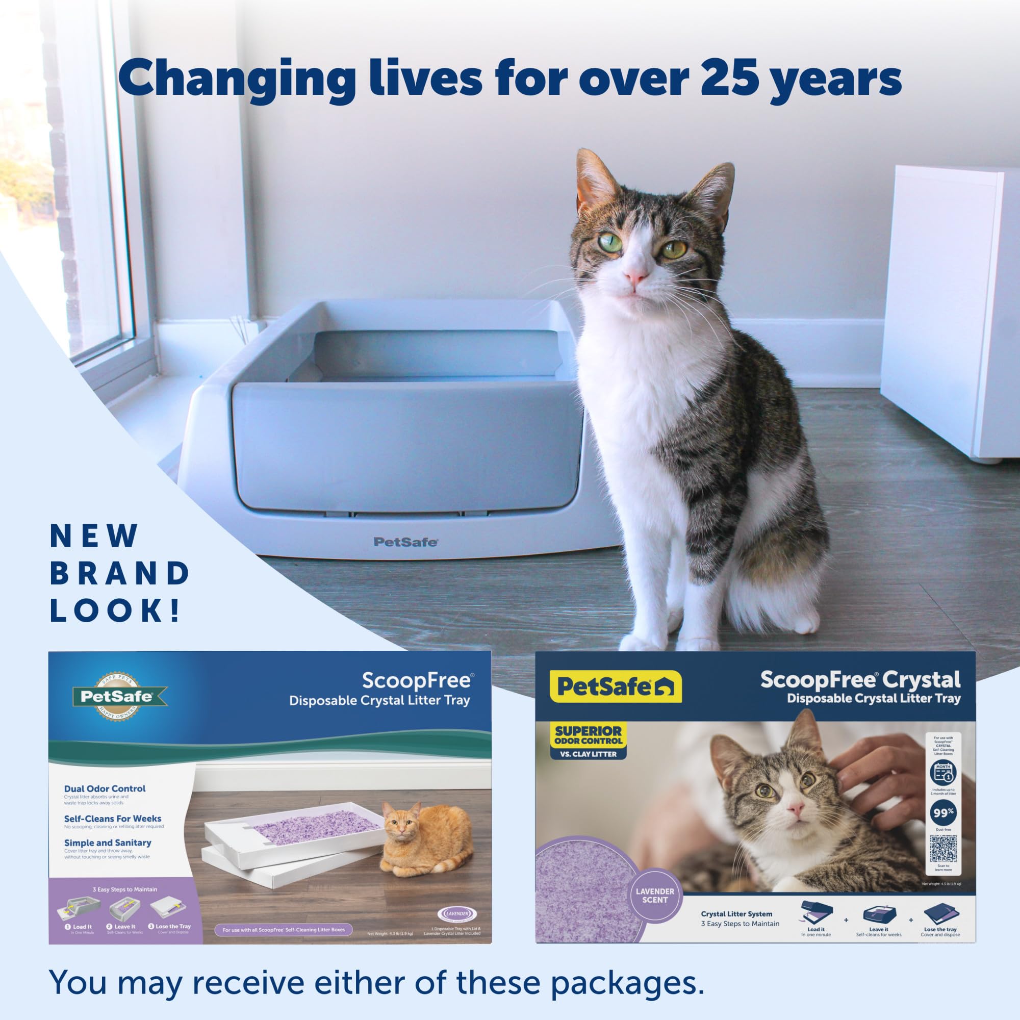 PetSafe ScoopFree Lavender Scent Crystal Cat Litter & Refill Tray, 4.3 Lb Bag - 1-Pack