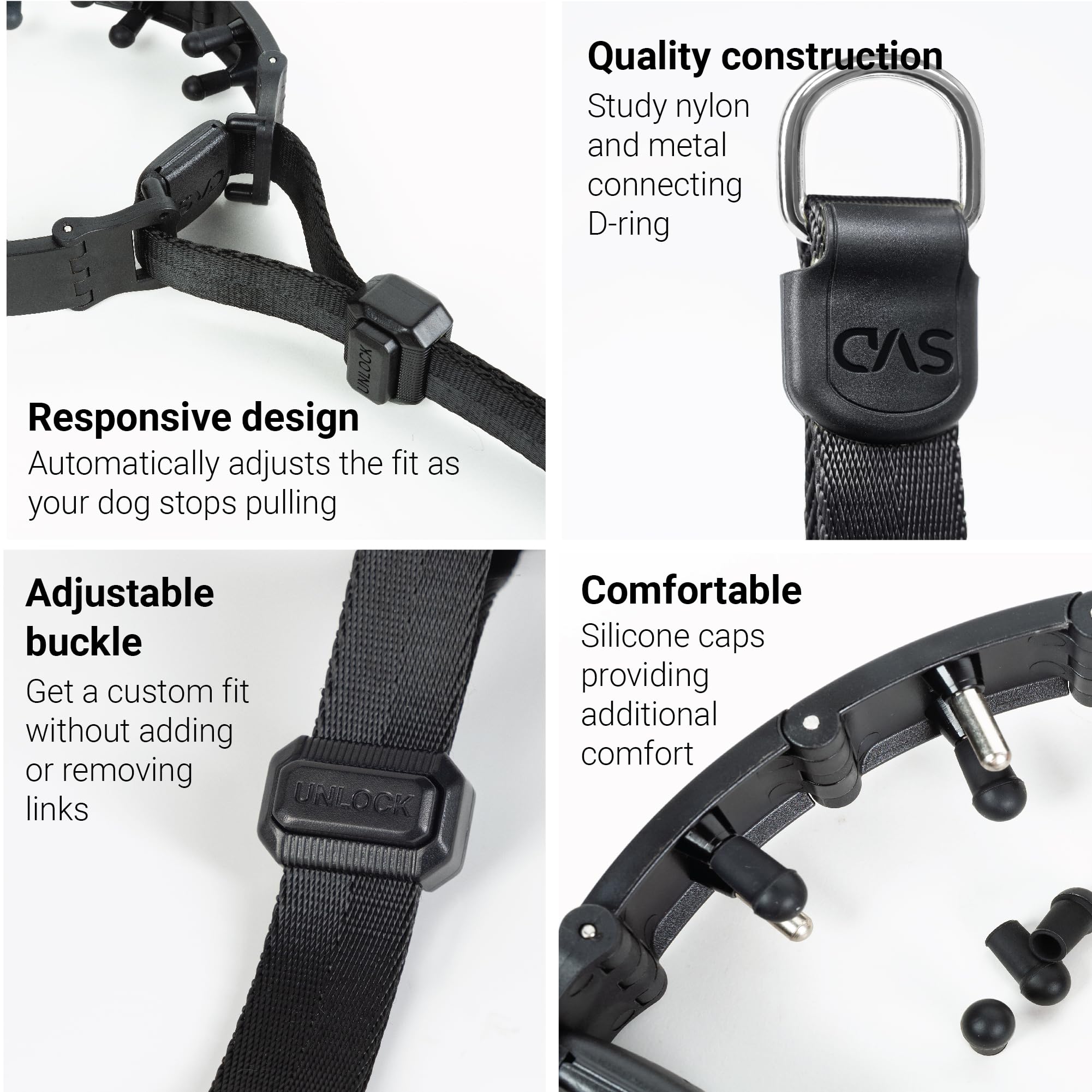 Svd.Pet Dog Prong Collar For No-Pull Training, Quick-Release Buckle Adjustable Pinch Collar For Small Dogs (Black, Small Size)