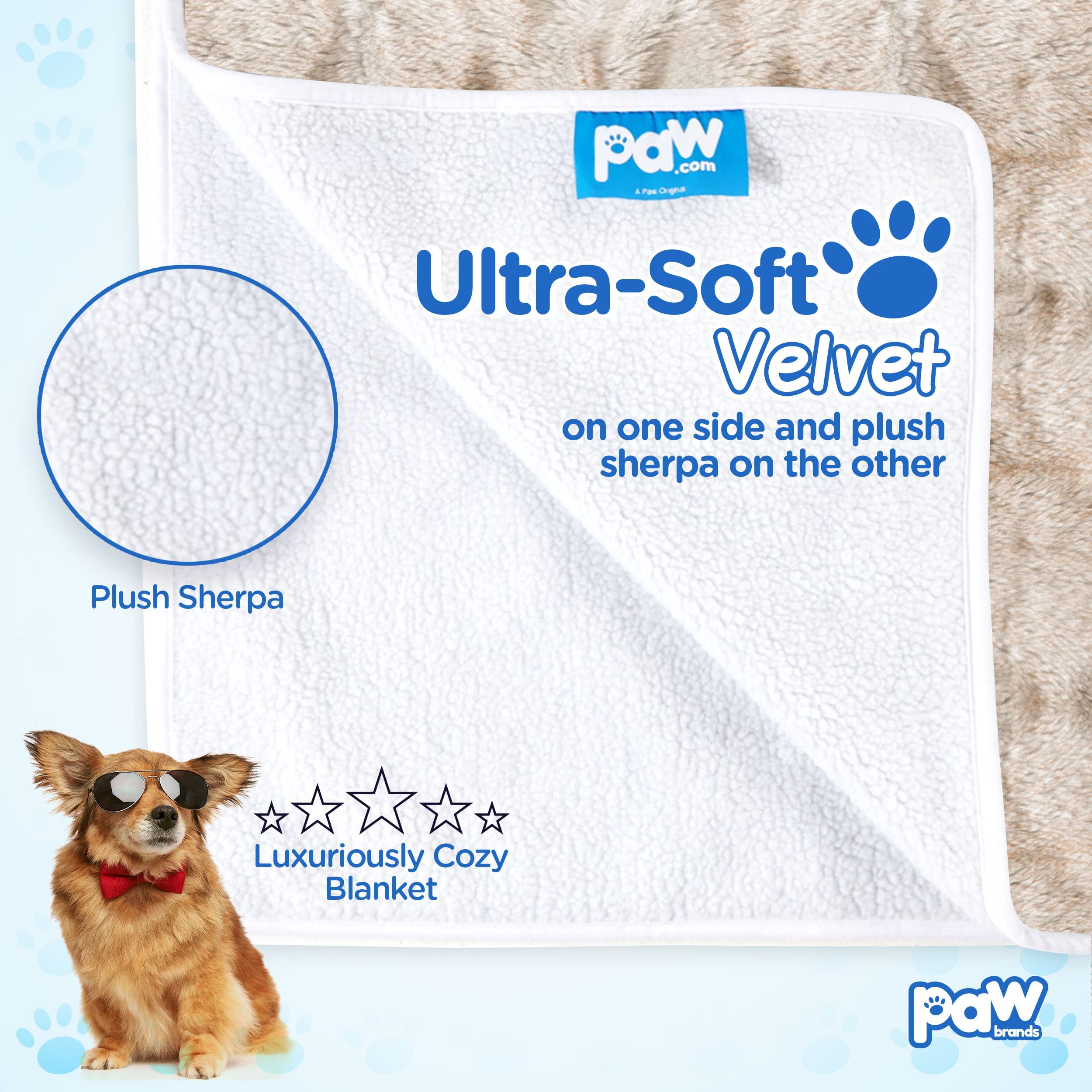 Pupprotector, Short Fur Throw, Soft Plush Waterproof Dog Blanket To Protect Car Seats And Furniture