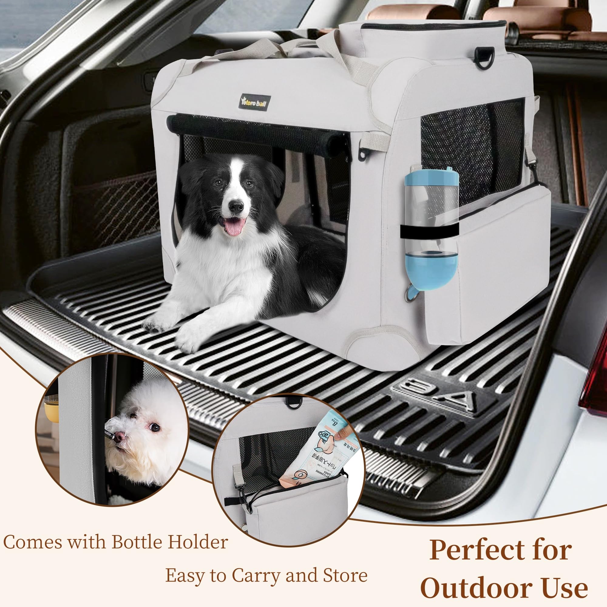 Totoro Ball Extra Large Cat Carrier For 2 Cats Indoor And Outdoor Uses Car Travel Portable Bag With Water Bottle Slot Ideal For