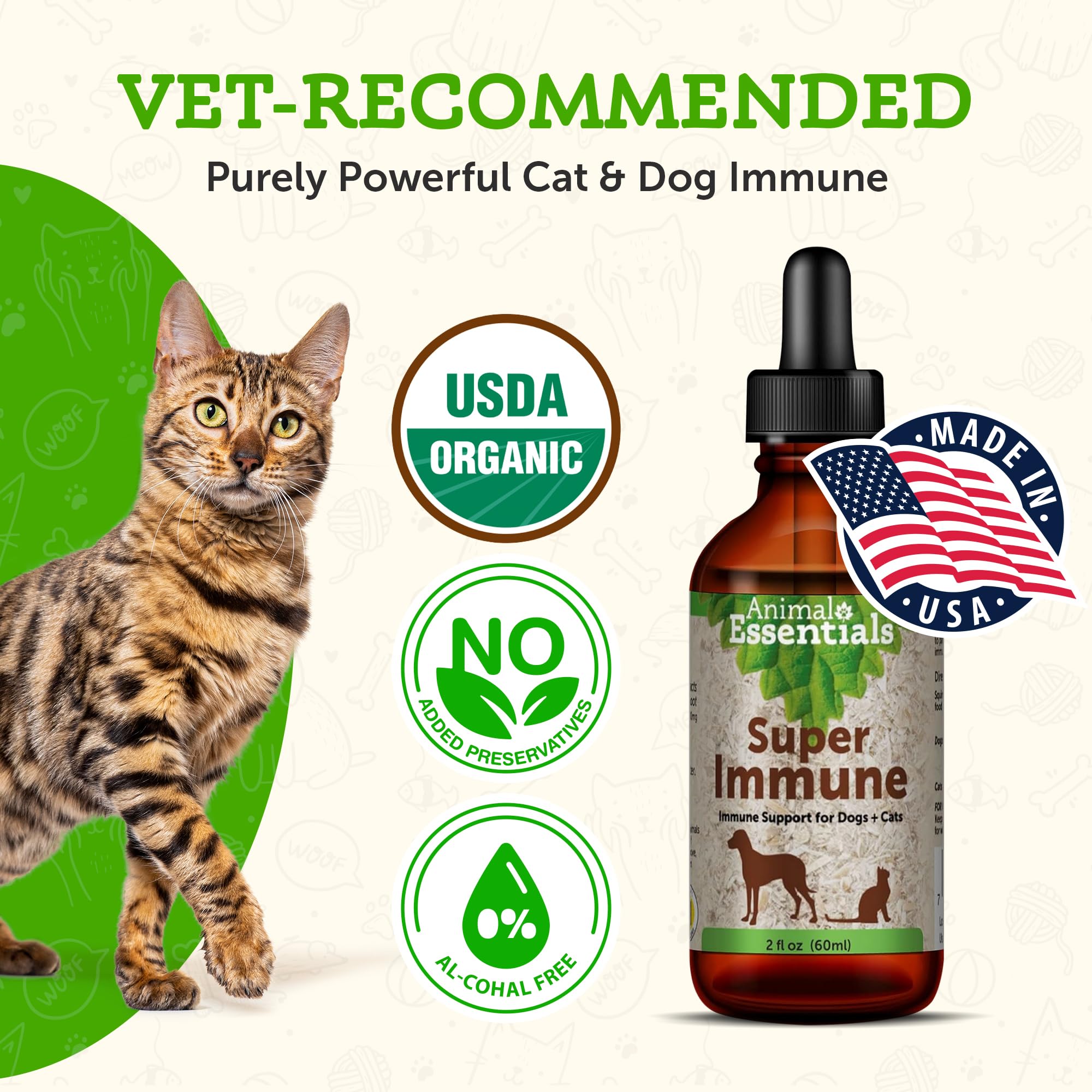 Animal Essentials Super Immune Support for Dogs & Cats, 2 fl oz - Ol Complex, Promotes Healthy Immune System