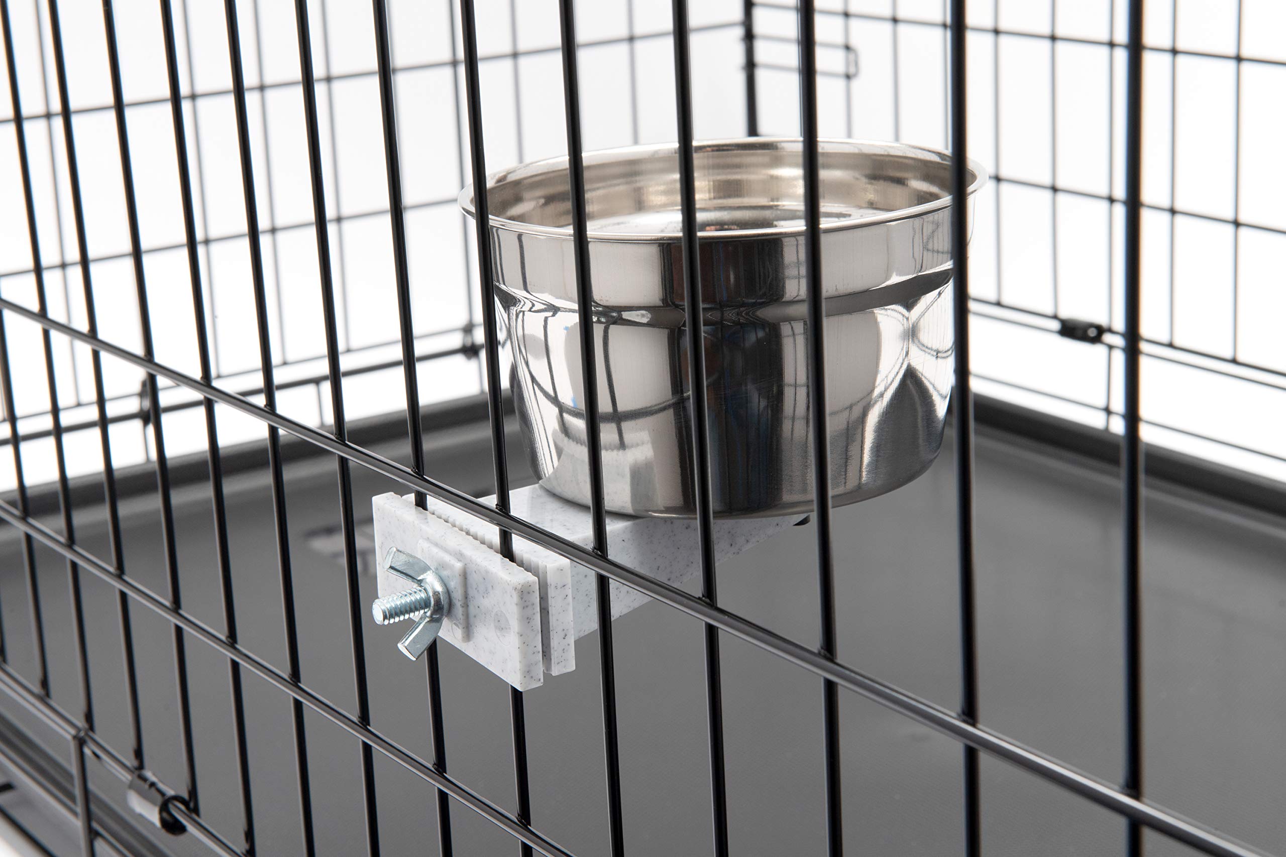 Lixit Stainless Steel Cage Bowl for Dogs, Silver, 20 Ounce (30-0742-006)
