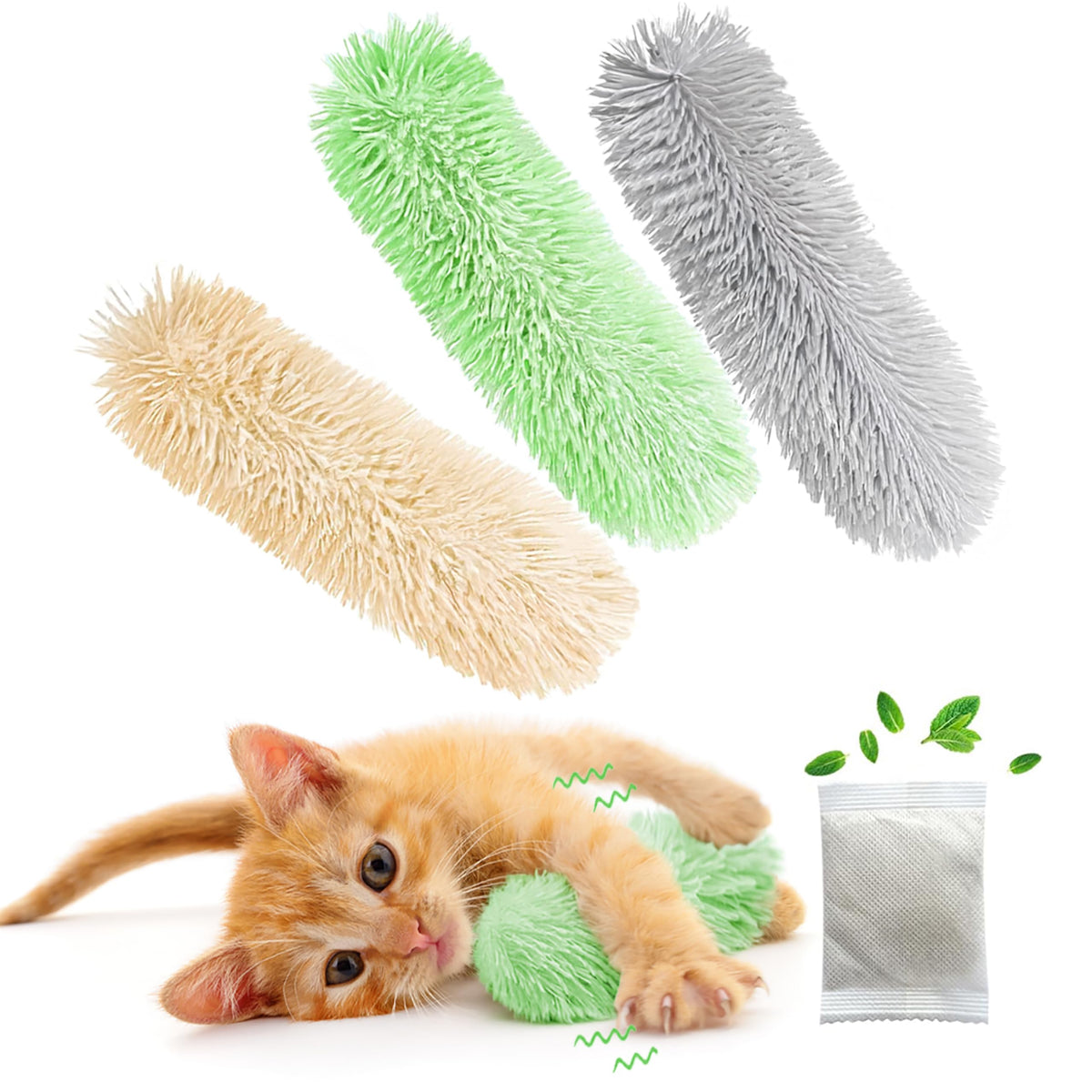 3 Pcs Interactive Cat Toys Cat Pillows, Soft And Durable Crinkle Sound Catnip Toys, For Indoor Cats Funny Kitten Toys Exercise