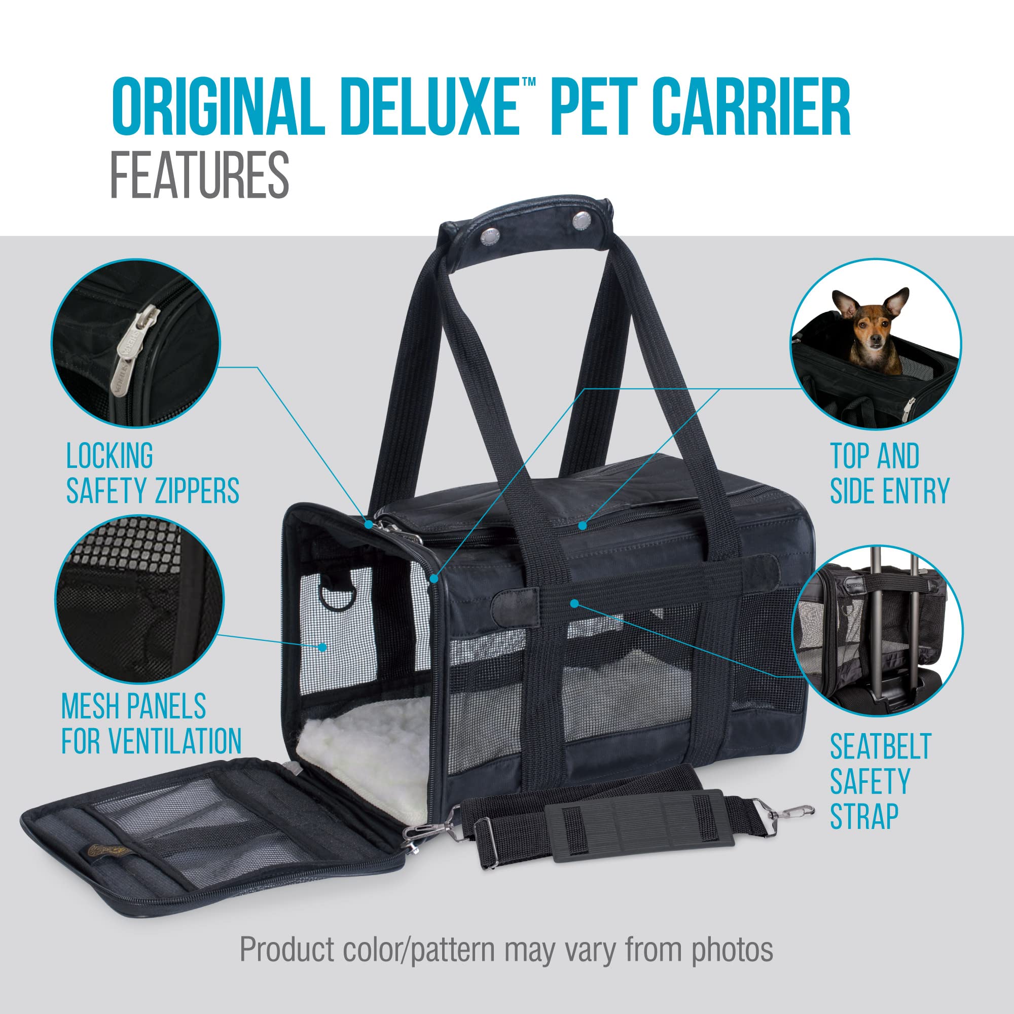 Sherpa Original Deluxe Pet Carrier, Large, Black
