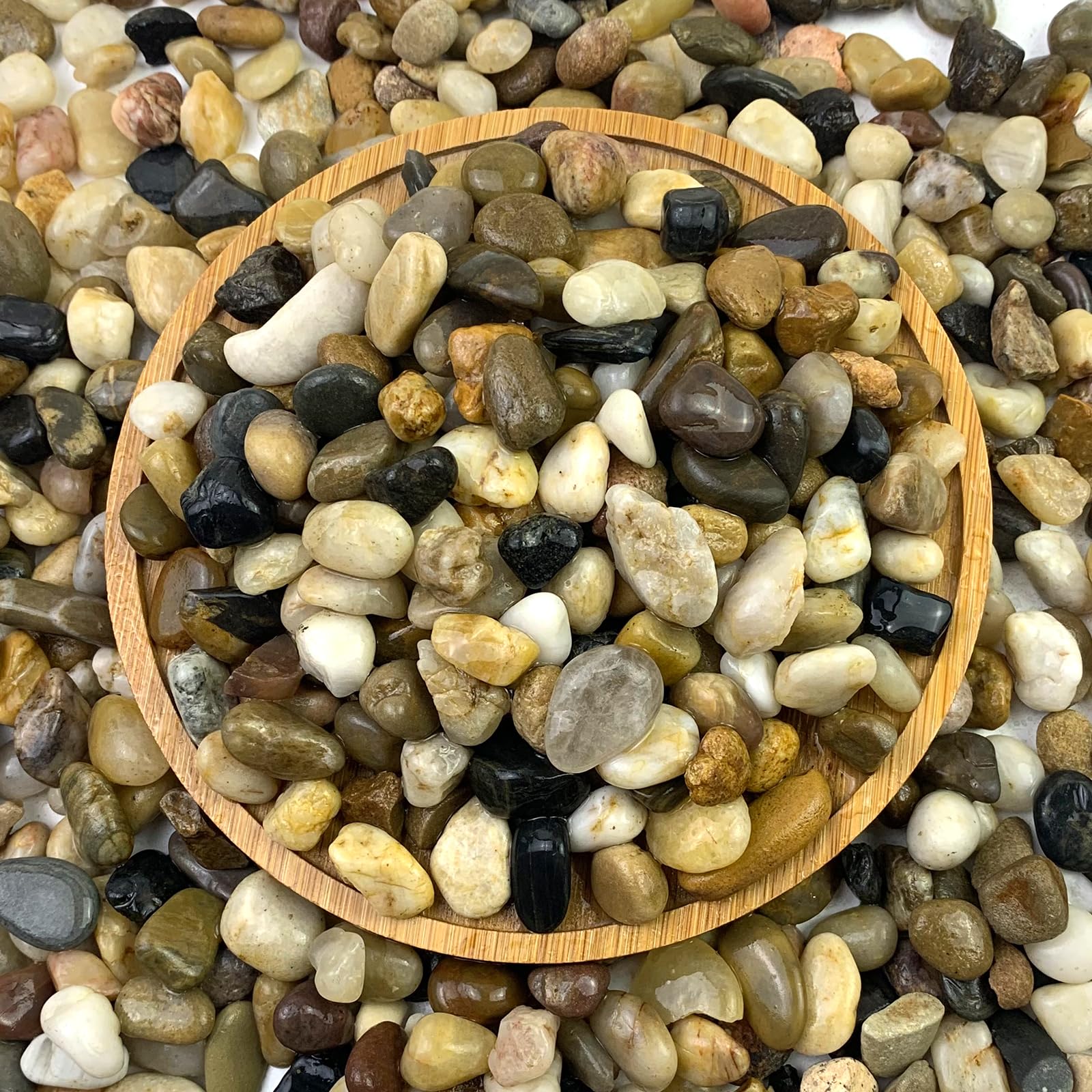 FANTIAN 5 lbs Gravel for Fish Tank, 2/5 Inch Mixed Color River Rocks for Aquarium, Vase Fillers, Cactus Bonsai, Plant Soil Cover