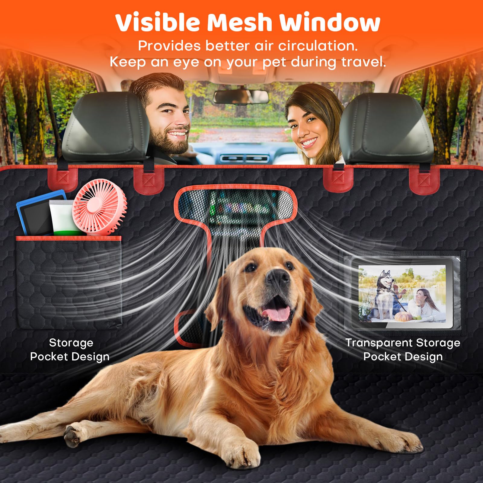 Serpro Back Seat Extender For Dogs,Hard Bottom Dog Car Seat Cover,Waterproof Dog Bed Hammock For Car Travel Camping,Pet Bed Matt