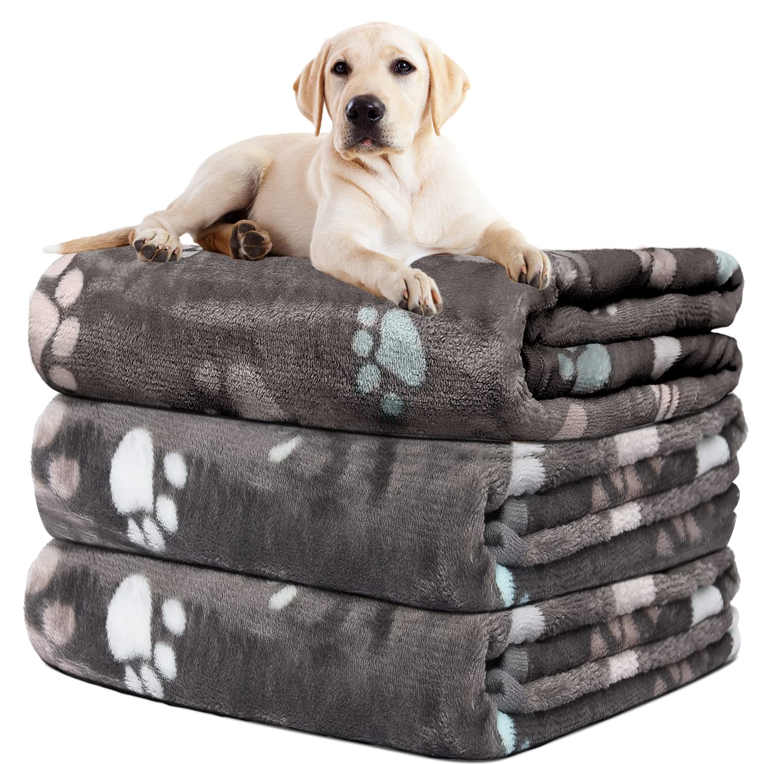 Rezutan Upgraded Dog Blankets For Large Dogs,3Pack Dog Cat Blankets Washable, Soft Pet Mat Throw Cover For Kennel Crate Bed, Cut