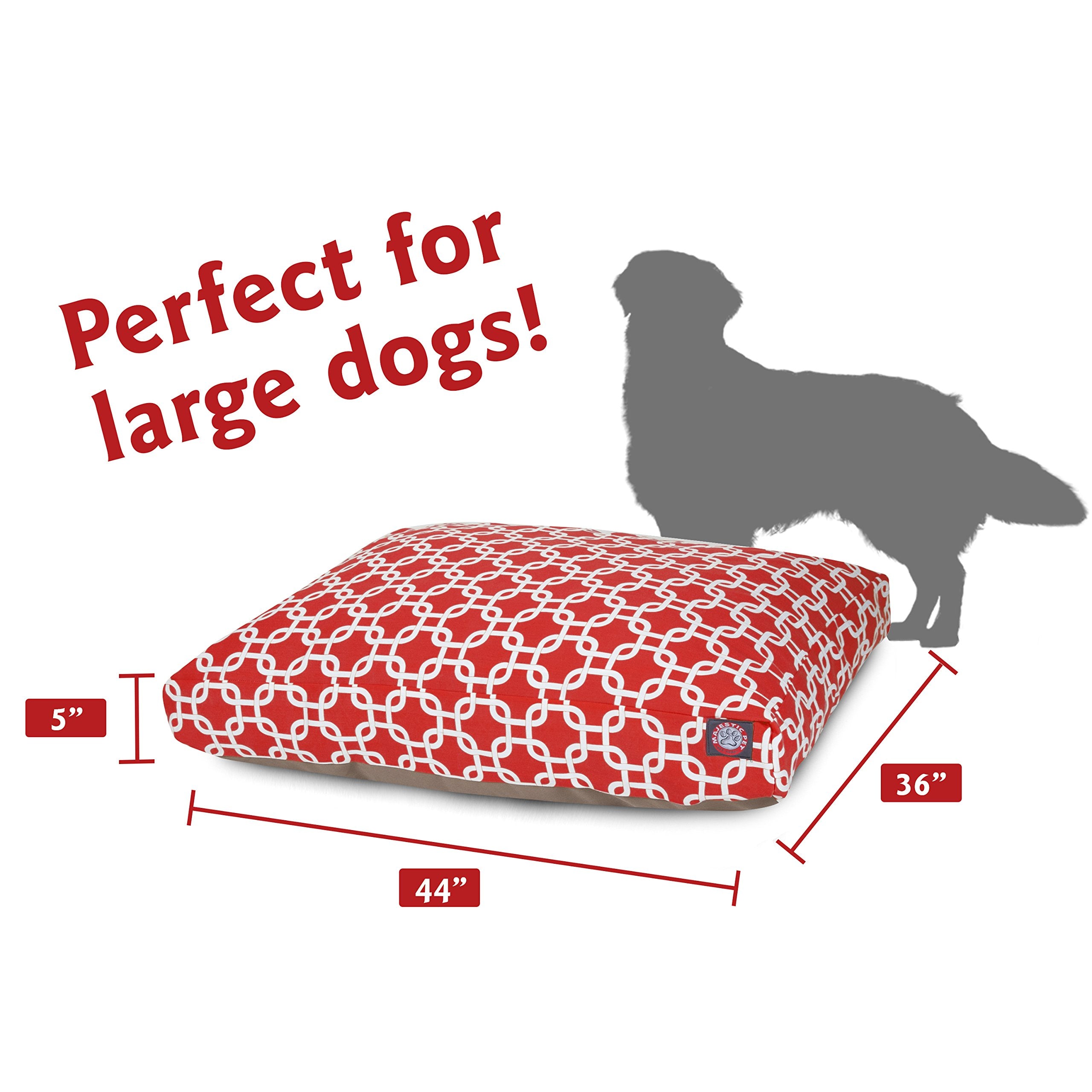 Red Links Large Rectangle Indoor Outdoor Pet Dog Bed With Removable Washable Cover By Majestic Pet Products