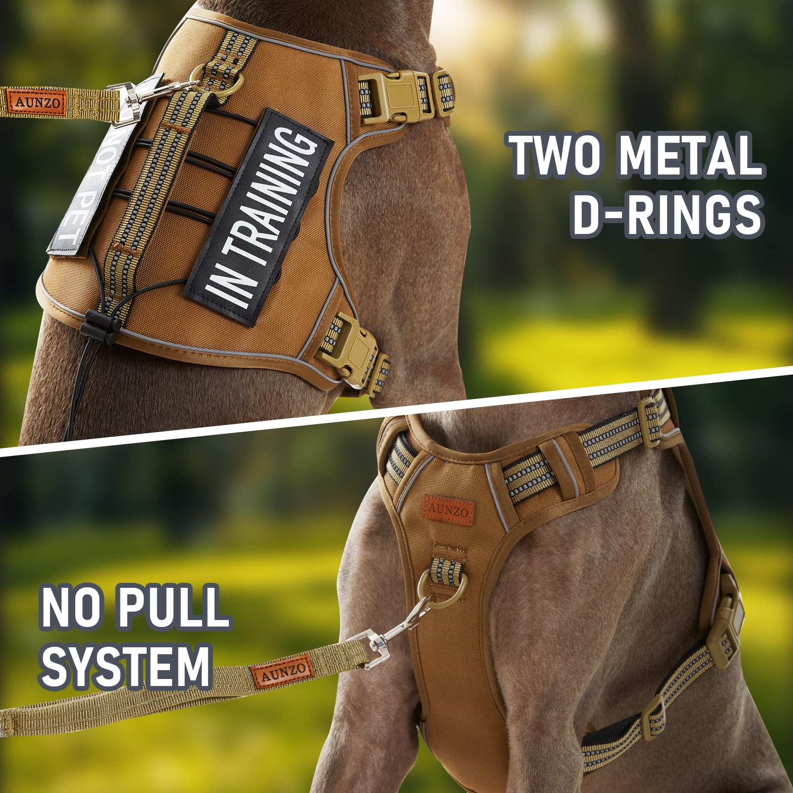 Aunzo No-Pull Adjustable Dog Harness For Small Dogs,Easy Control With Handle, For Havanese Chihuahua Puggle Etc, Inescapable, Ez