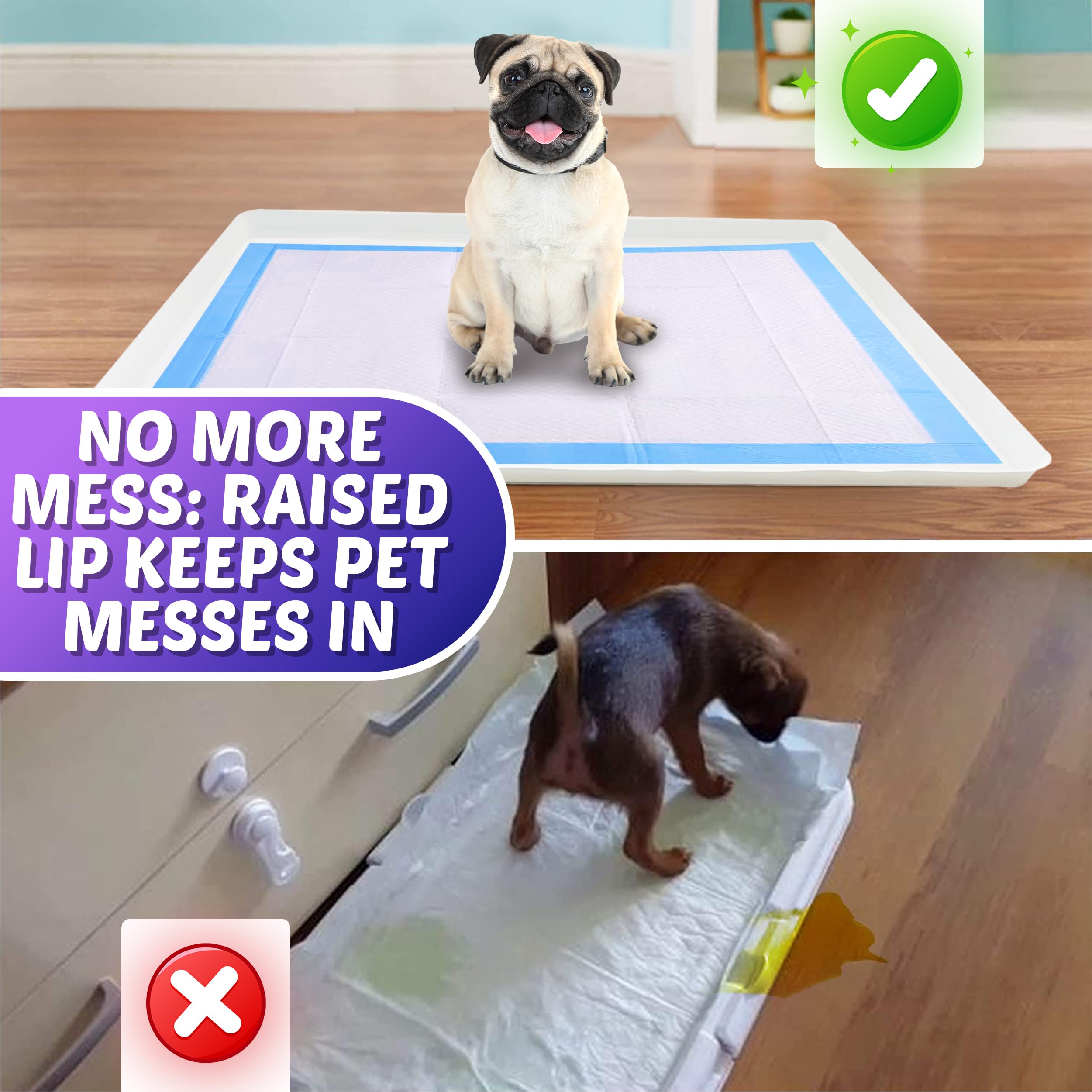Tidyfriend Dog Pee Pad Holder Tray 28 X 34 Inches, Puppy Pad Holder Tray, Easy To Clean And Store Pee Pad Holder For Dogs, Silic