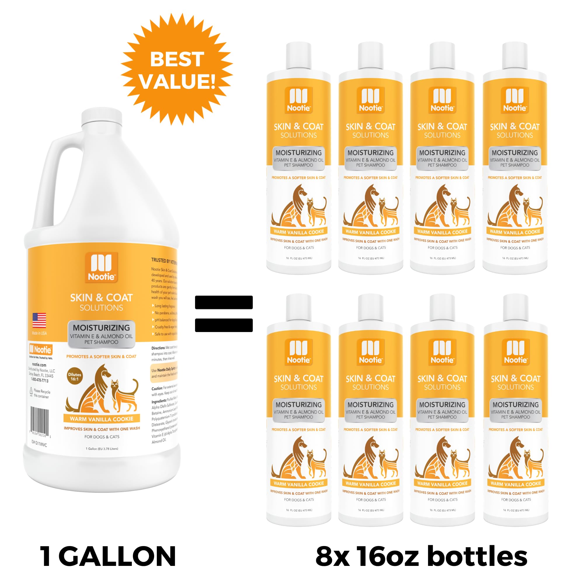 Nootie - Pet Shampoo For Sensitive Skin -  Revitalizes Dry Skin & Coat - Natural Ingredients - Soap, Paraben & Sulfate Free - Cl