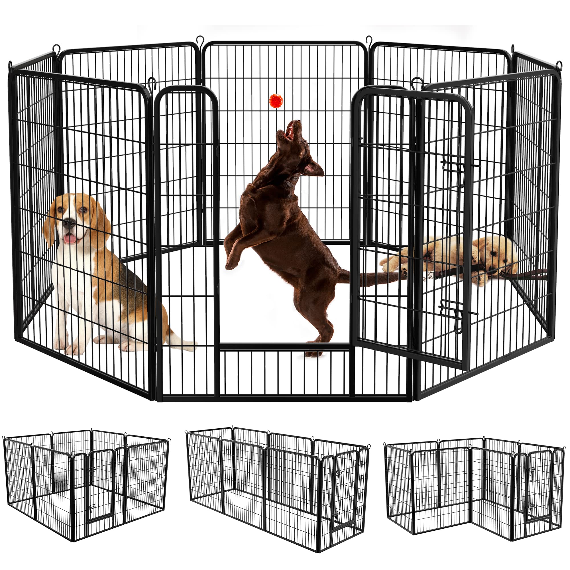Nova Microdermabrasion 8-Panel Dog Playpen - 40 Height, Indoor/Outdoor, Small to Large Dogs, Puppy Kennel