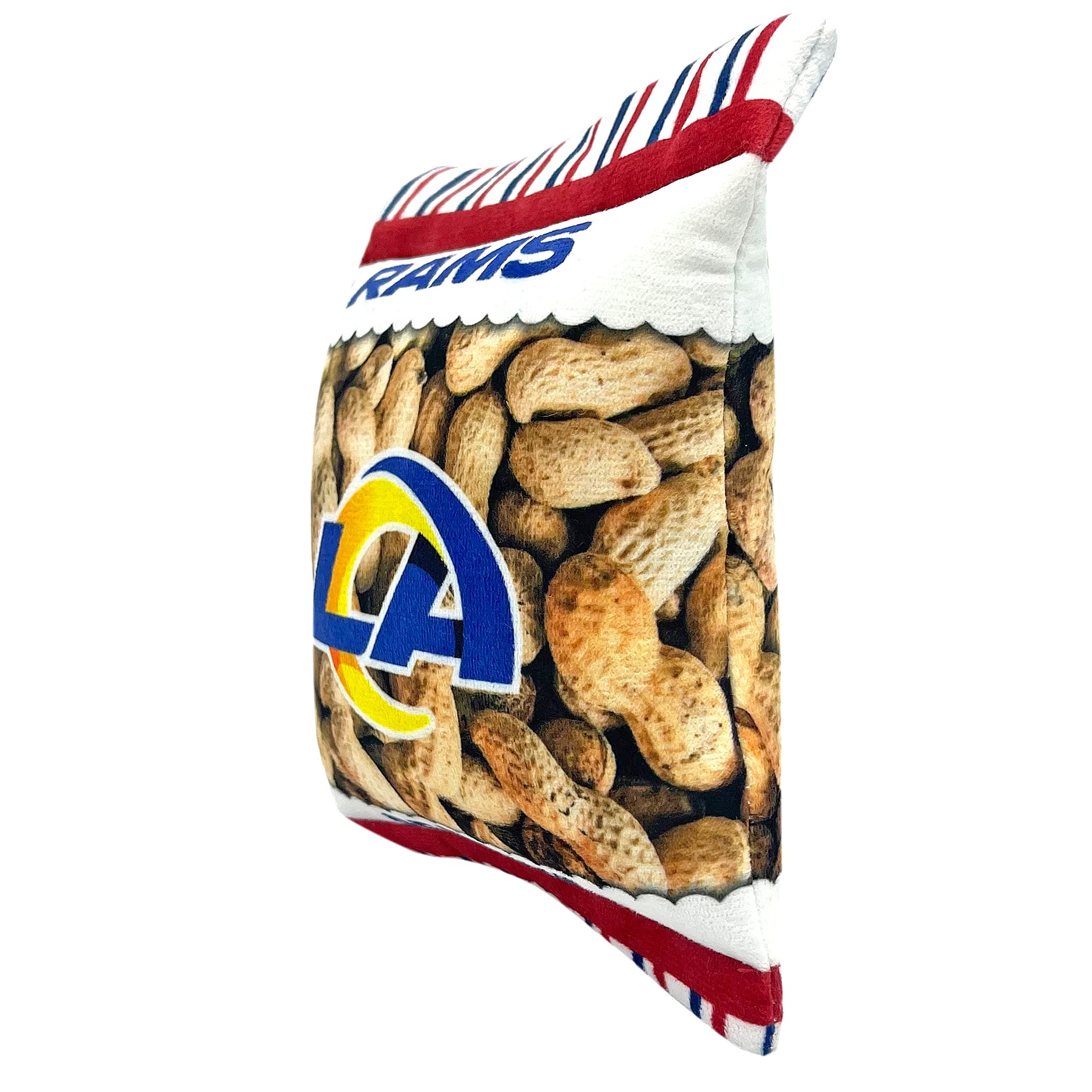 Pets First Nfl Los Angeles Rams Crinkle Fine Plush Dog & Cat Squeak Toy - Cutest Stadium Peanuts Snack Plush Toy For Dogs & Cats With Inner Squeaker & Beautiful Baseball Team Name/Logo