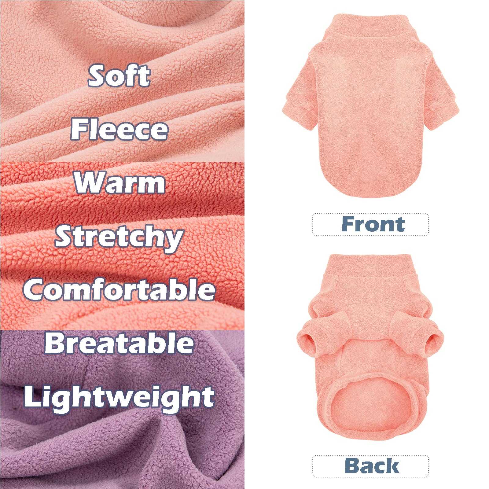 Gyalaperi Dog Sweater, 3 Pack Dog Sweaters For Small Dogs Girl Boy, Ultra Soft Warm Puppy Clothes Dog Coat For Winter (Rose+Lt P