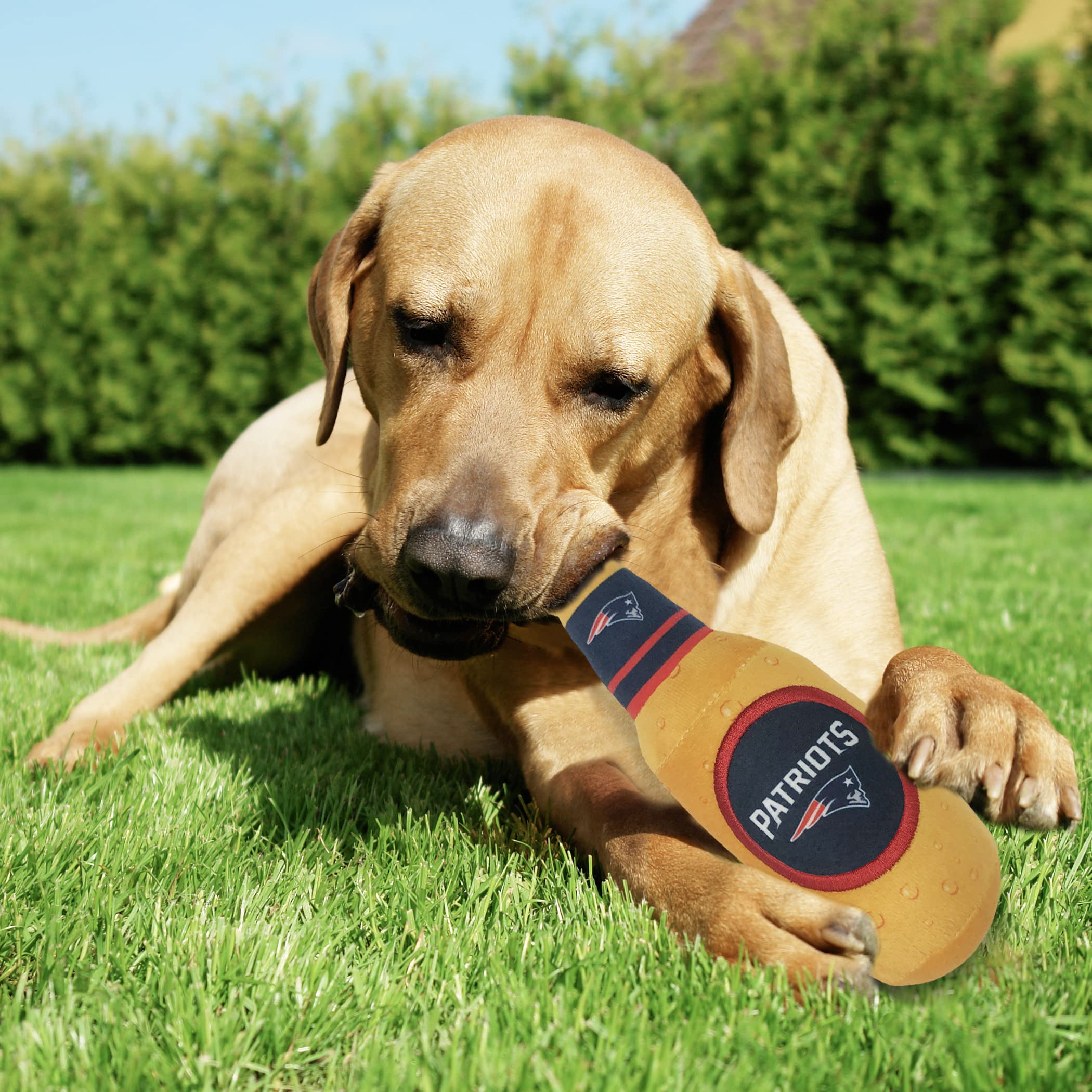 Pets First Nfl New England Patriots Beer Bottle Plush Dog & Cat Squeak Toy - Cutest Stadium Soda Bottle Snack Plush Toy For Dogs
