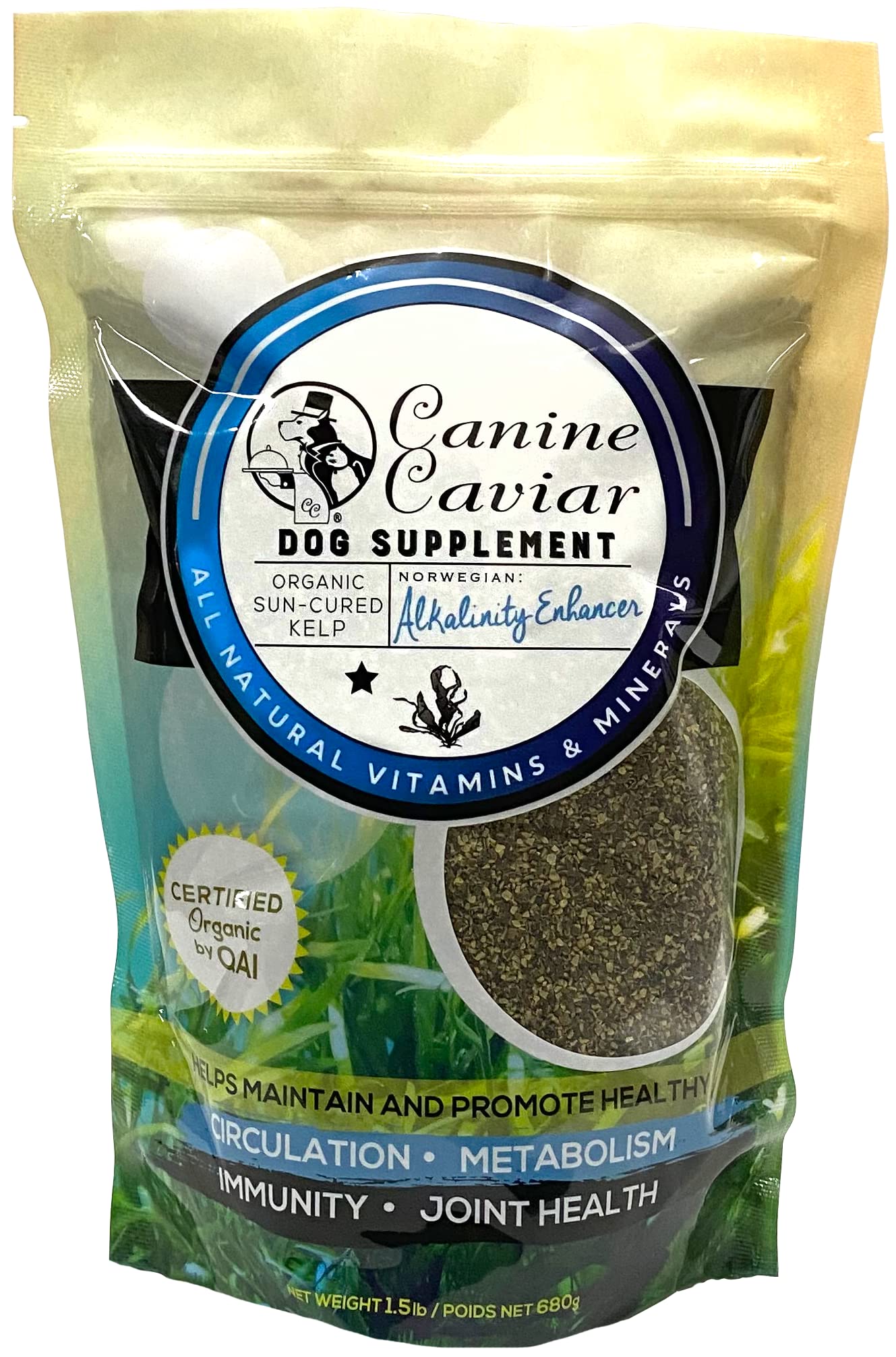 Dried Kelp Powder for Dogs - Canine Caviar Organic Norwegian Dried Kelp Supplement Powder to Improve Teeth and Gums, Circulation