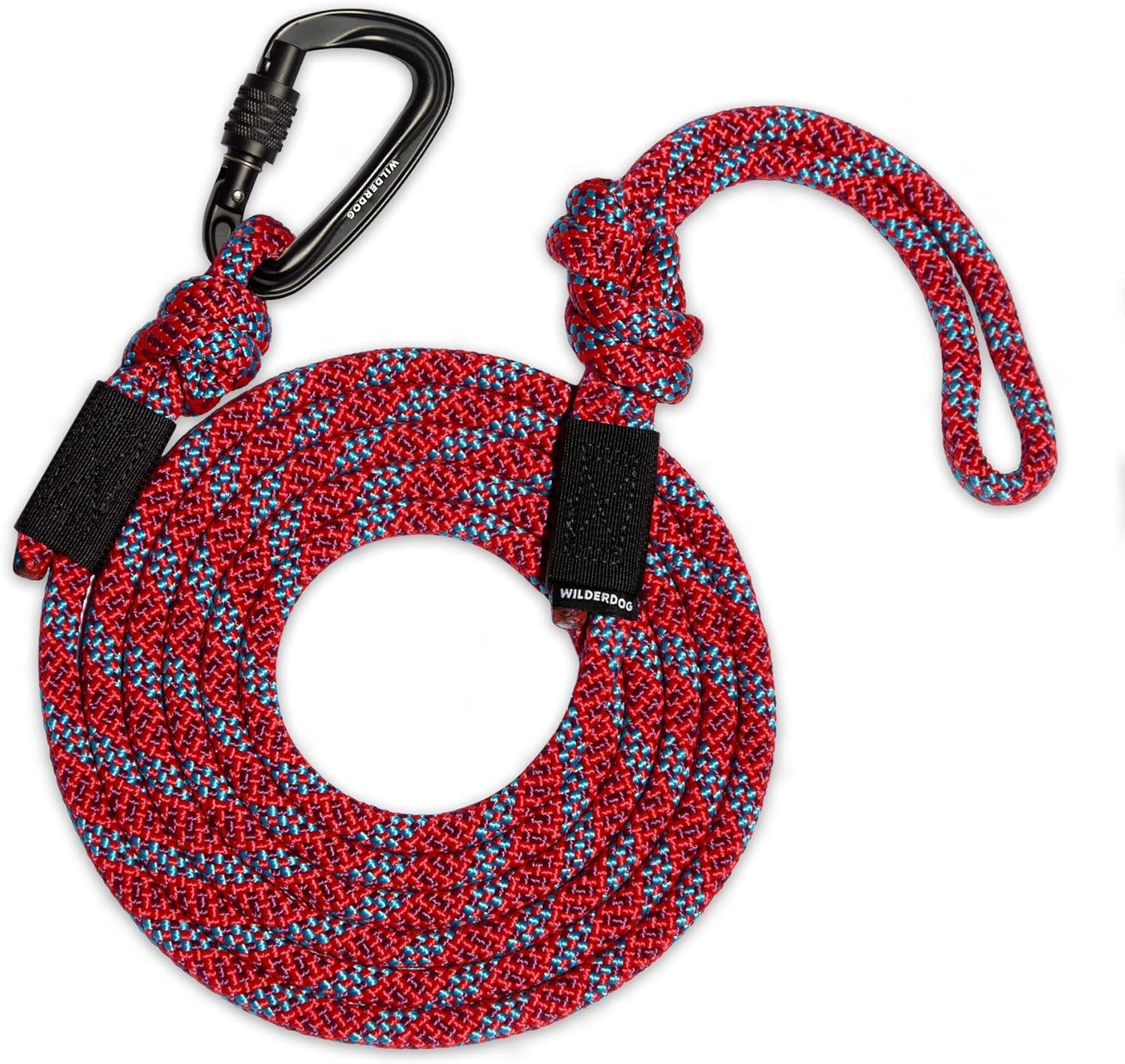 Wilderdog Carabiner Climbing Rope Dog Leash For Medium & Large Dogs - 10Ft - Maple