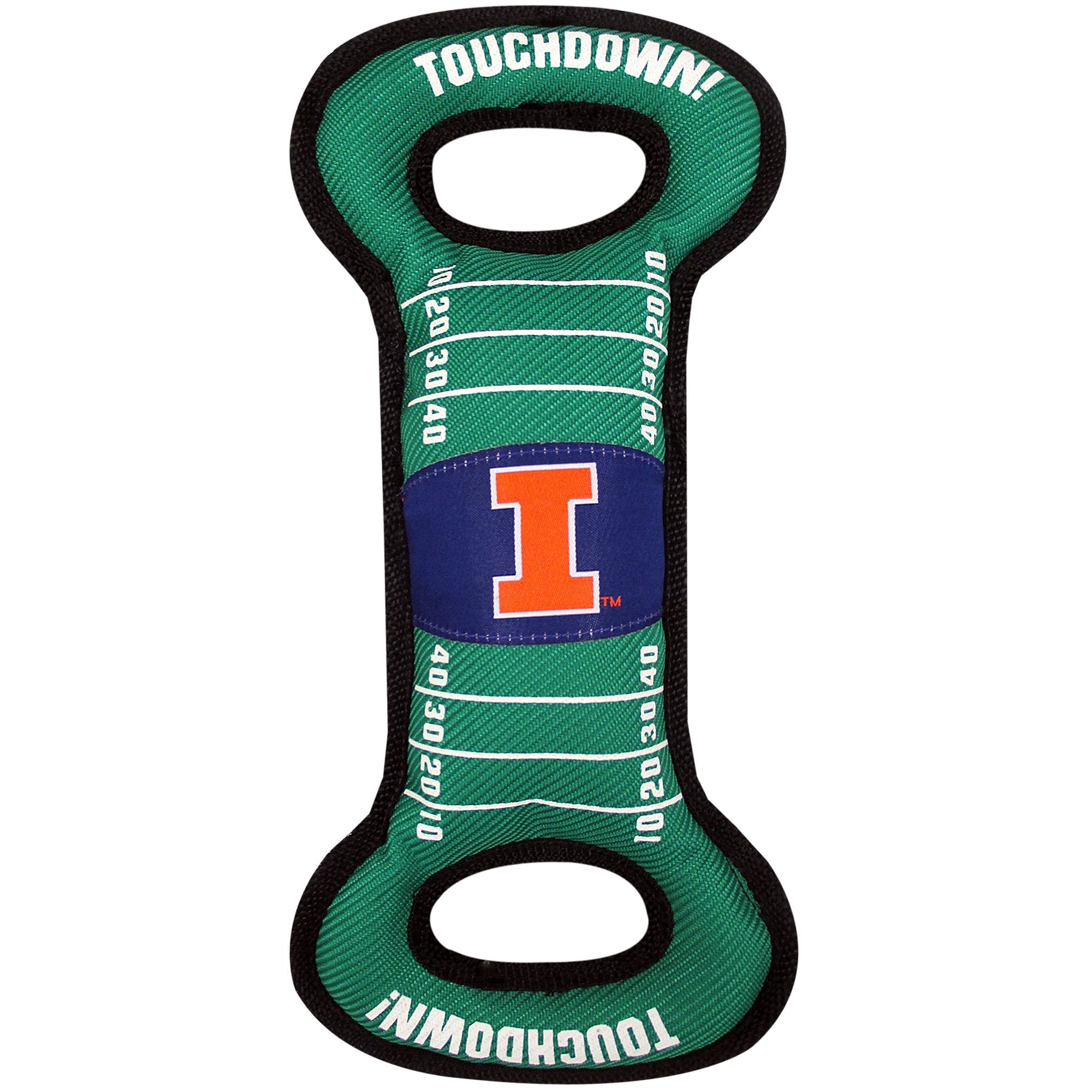 Pets First Ncaa Football Field Dog Toy With Squeaker. - Illinois Fighting Illini - For Tug, Toss, And Fetch. - Tough & Durable P