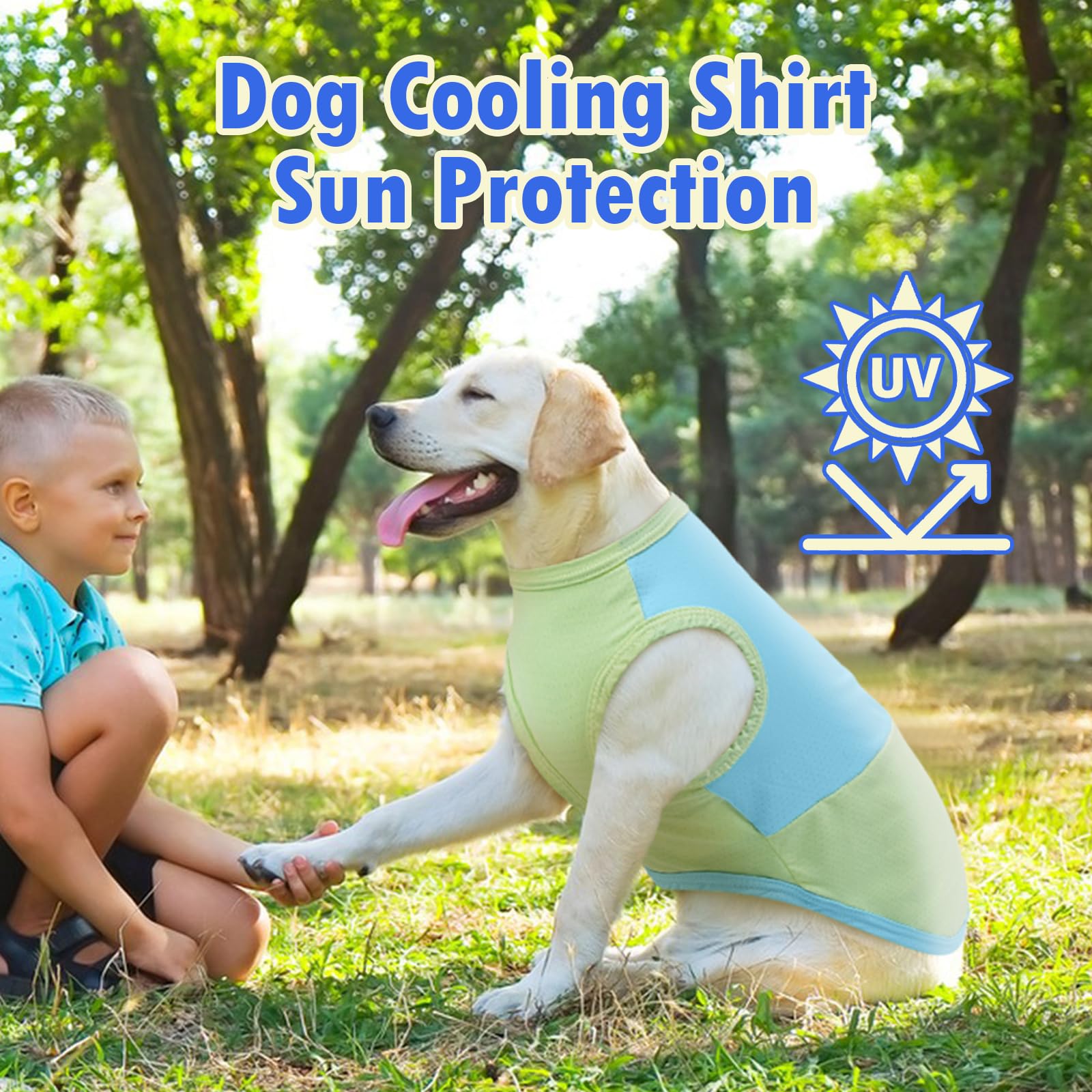 Migohi Dog Cooling Shirt For Medium Dogs, Breathable Cooling Vest For Summer Quick Dry Lightweight Sleeveless Dog Shirt, Travel,