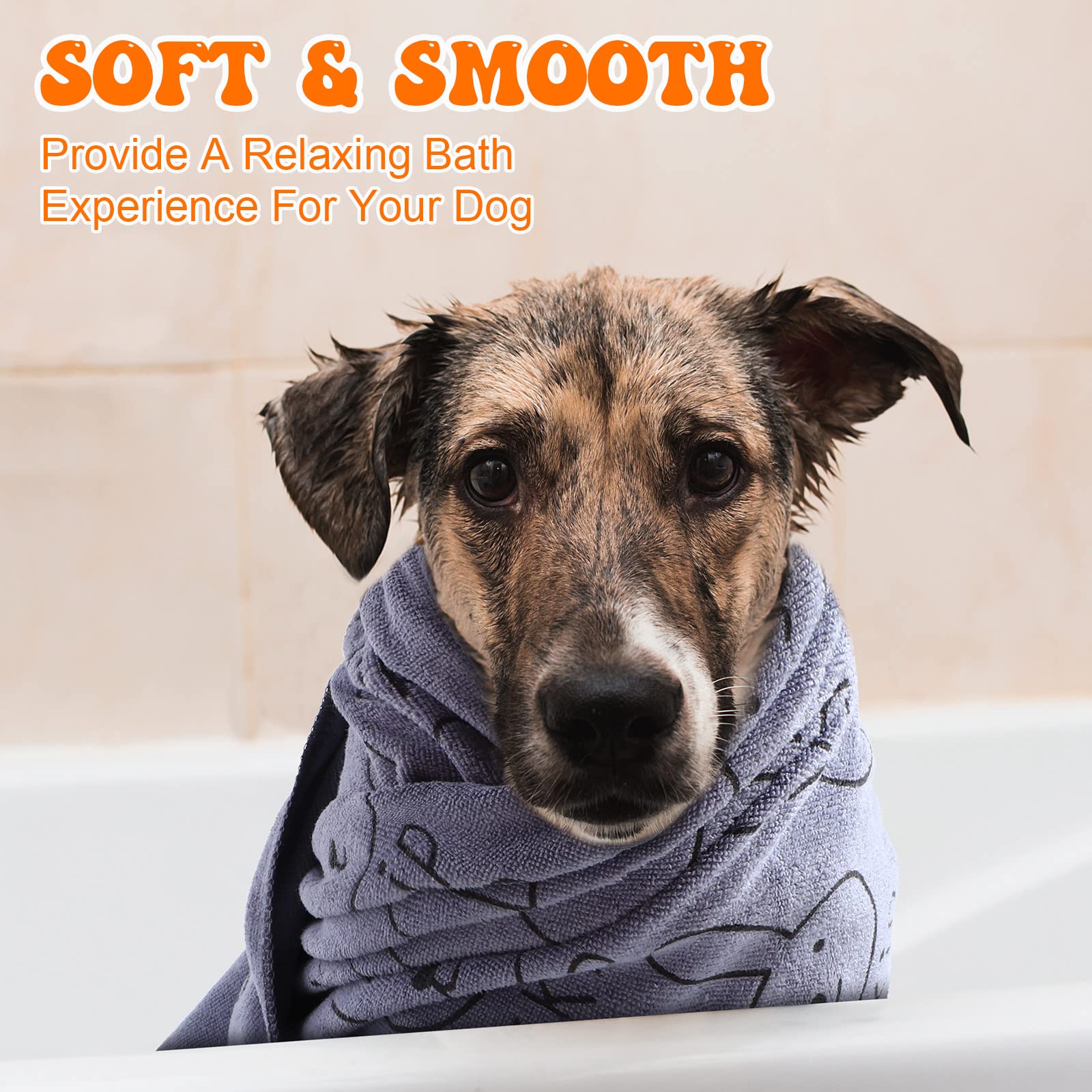 Peryiter 8 Pcs Dog Drying Towels Bulk 55'' X 28'' Pet Grooming Absorbent Microfiber Dog Bath Towels Quick Drying Puppy Bathing T