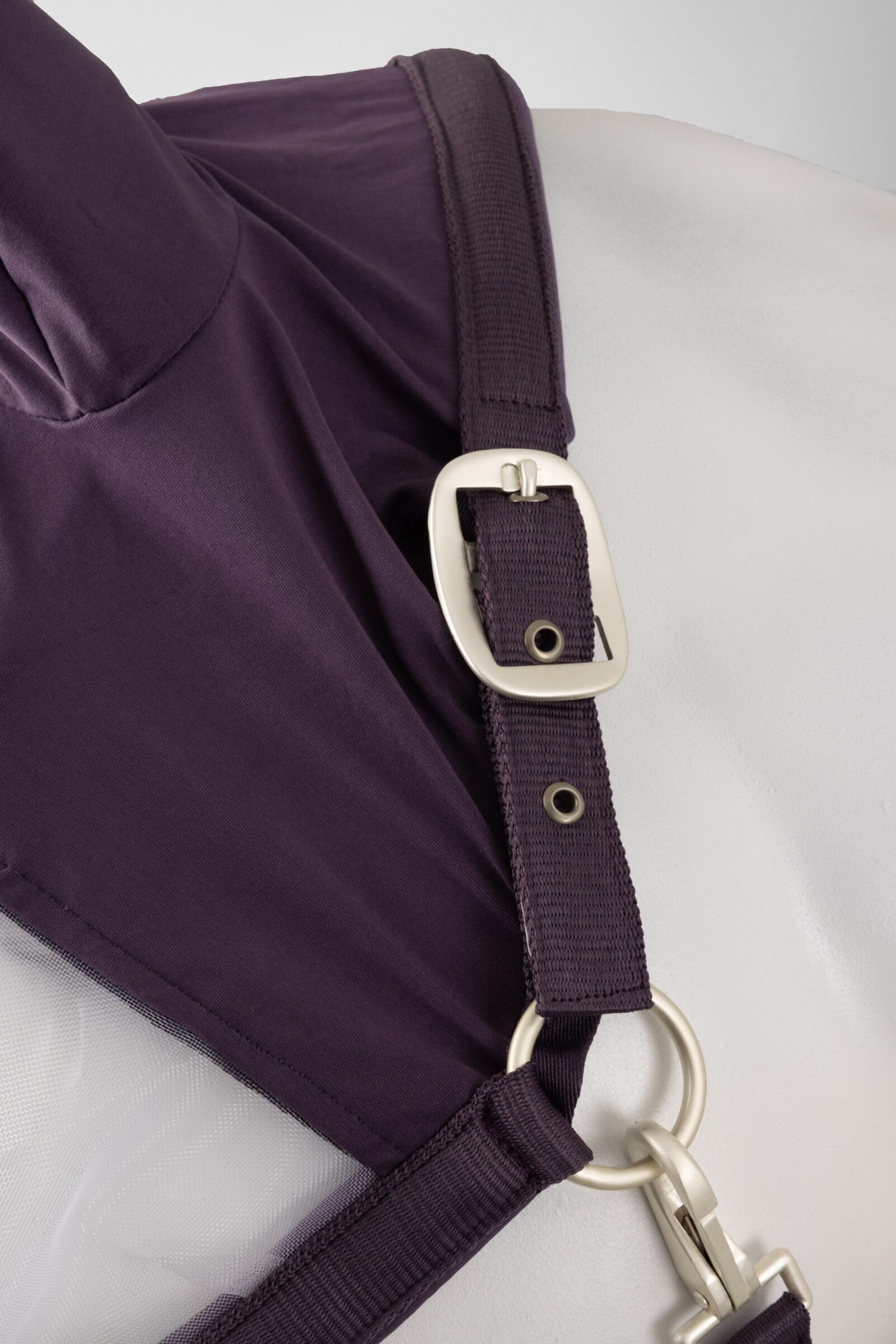 HORZE Paso Fino 2 in 1 Halter and Fly Mask - Black Plum - Horse