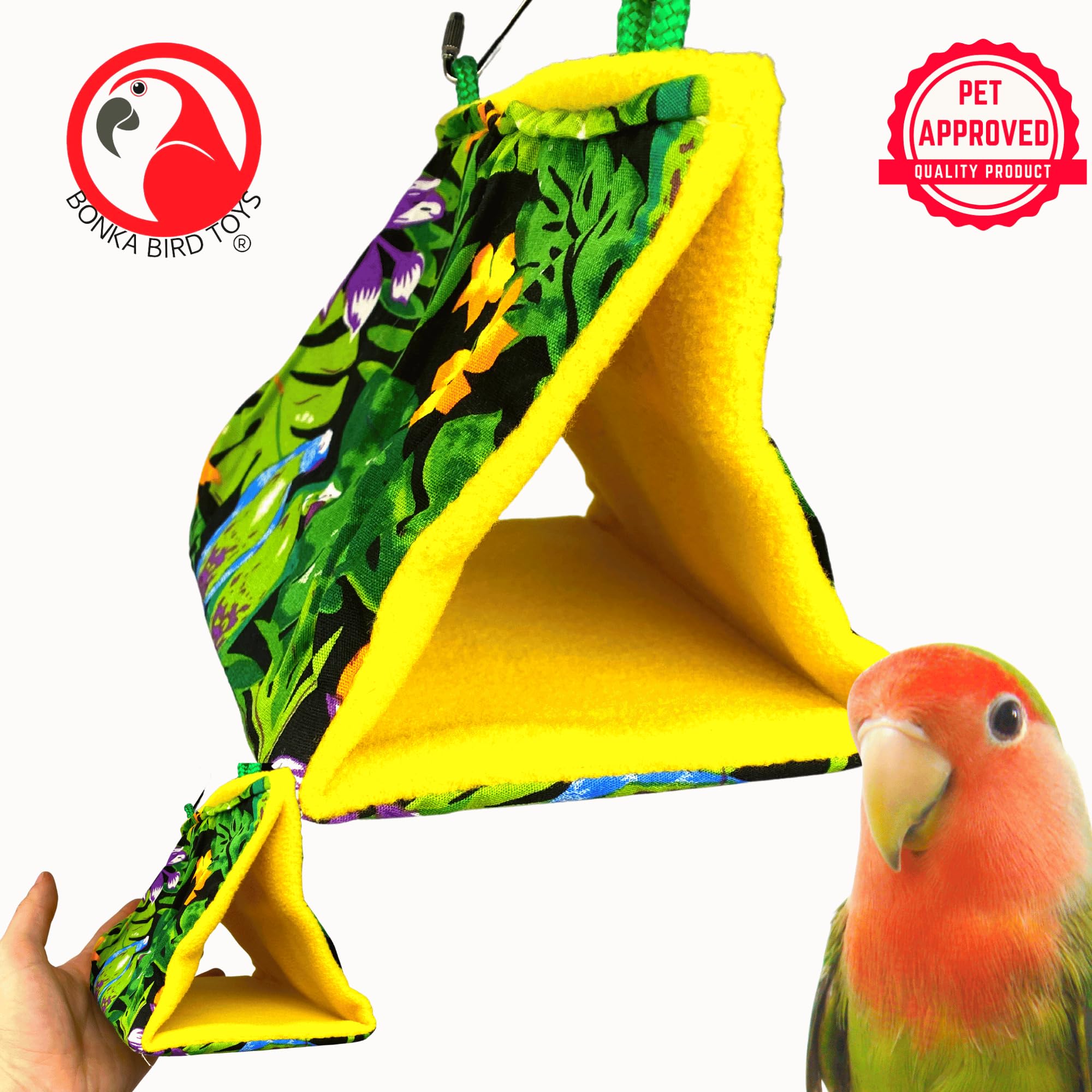 1689 Small Bonka Happy Hut Bonka Bird Toys Fabric Soft Colorful Parrotlet Budgie Cockatiel Parakeet