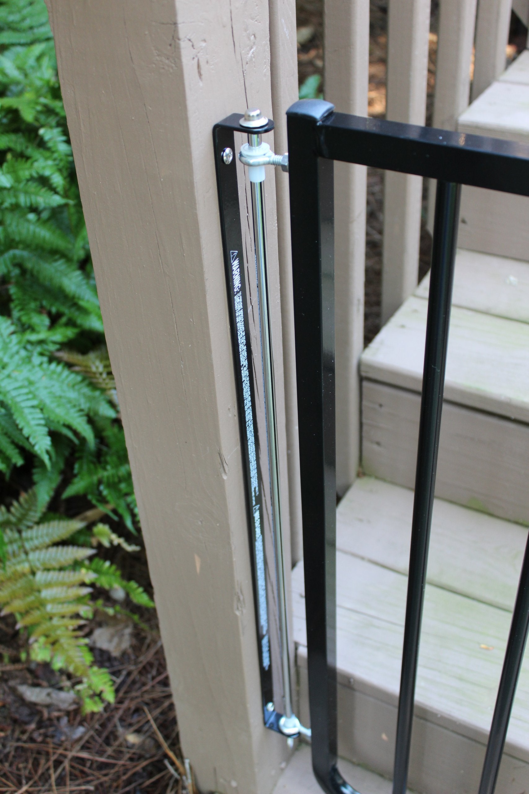 Cardinal Gates Ss30Od Outdoor Baby Gate For Stairs - Adjustable Outdoor Dog Gate - Aluminum Safety Gate For Kids & Pets - Can Be Installed At Angles - 27 To 42.5 Inches Wide - Brown