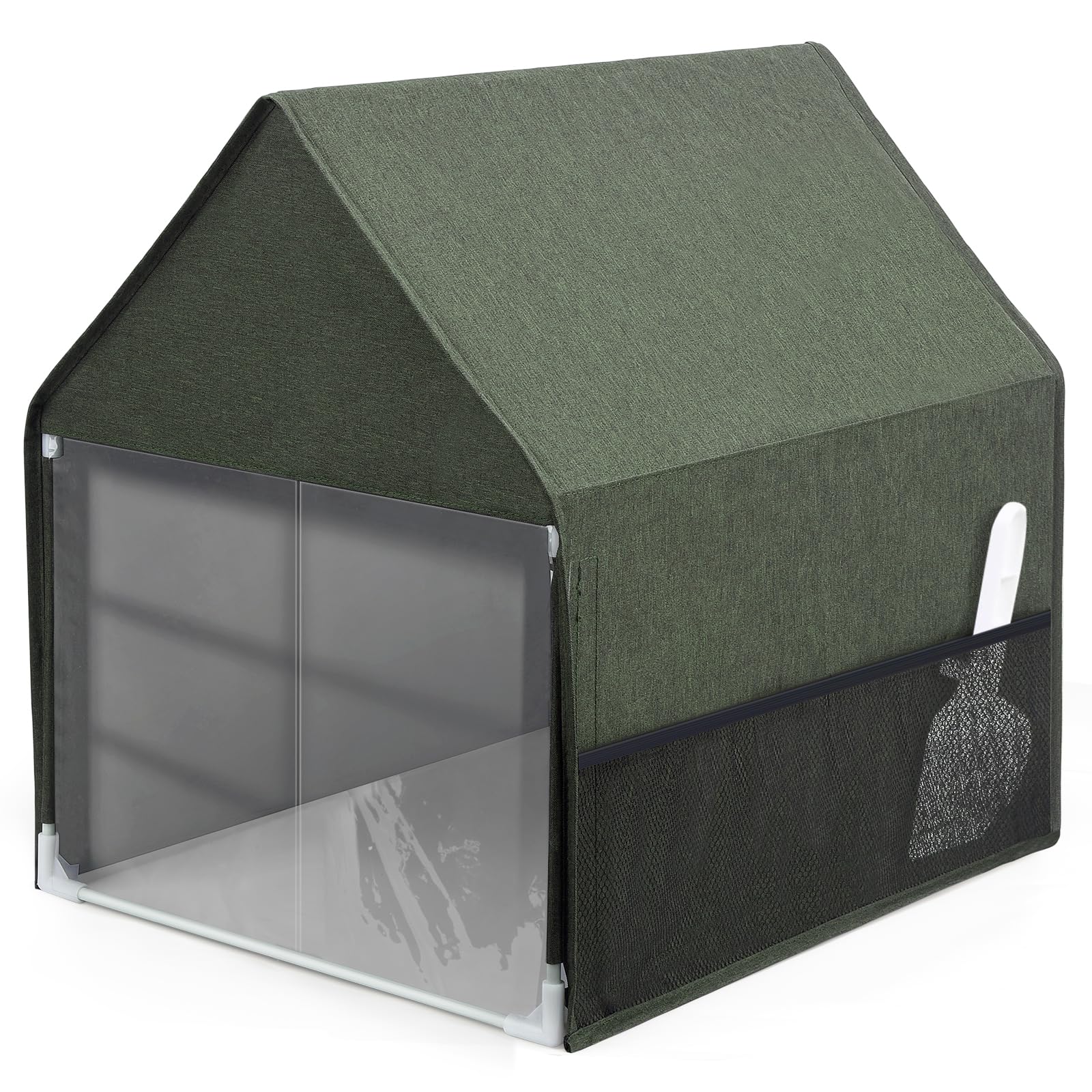 Yeebeny Cat Litter Box Cover, Enclosed Cat Potty pet Litter Box, Open Curtain for Easy Access to The Top Closed Cover, Removable